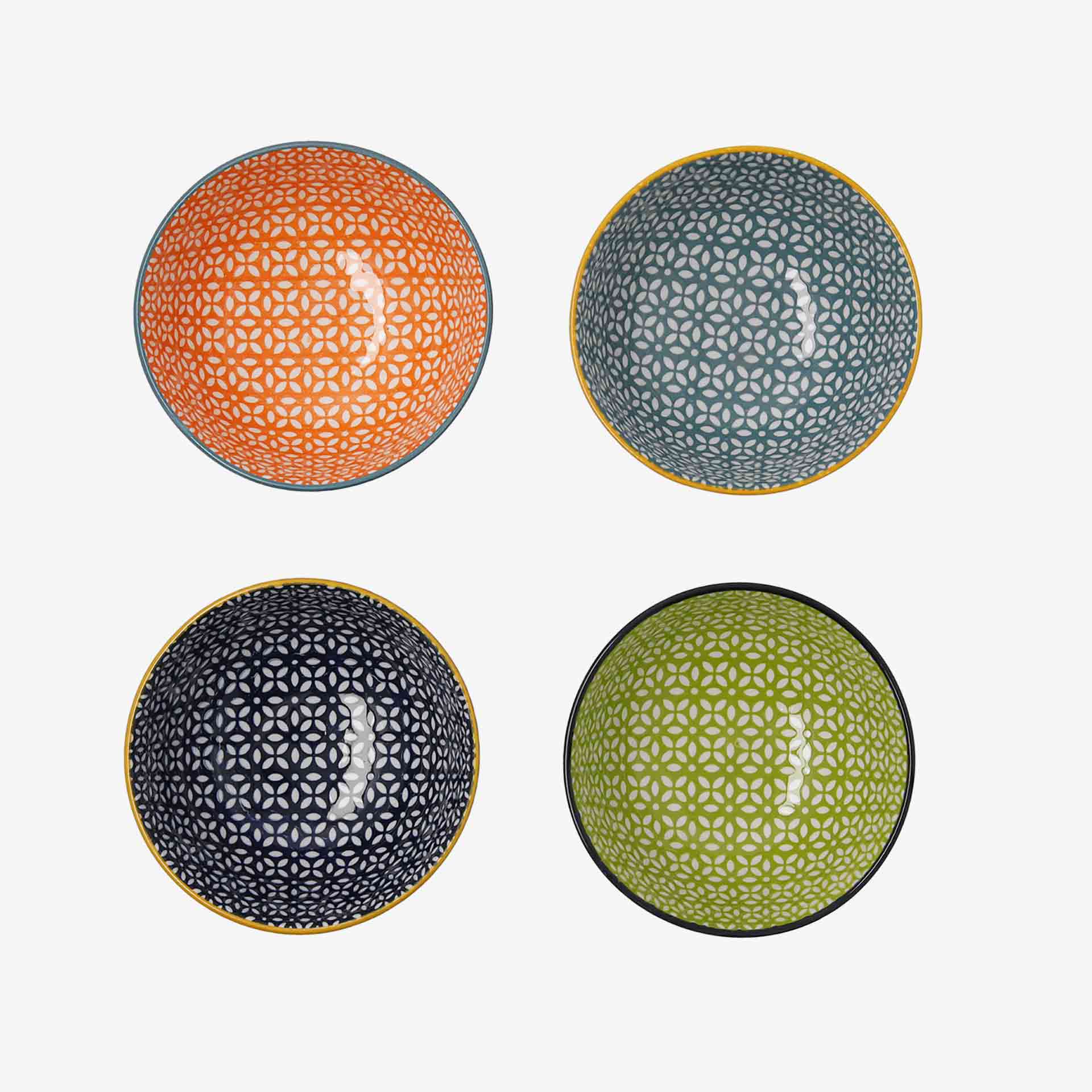 Set de 4 boles de porcelana Okinawa &Oslash;11cm