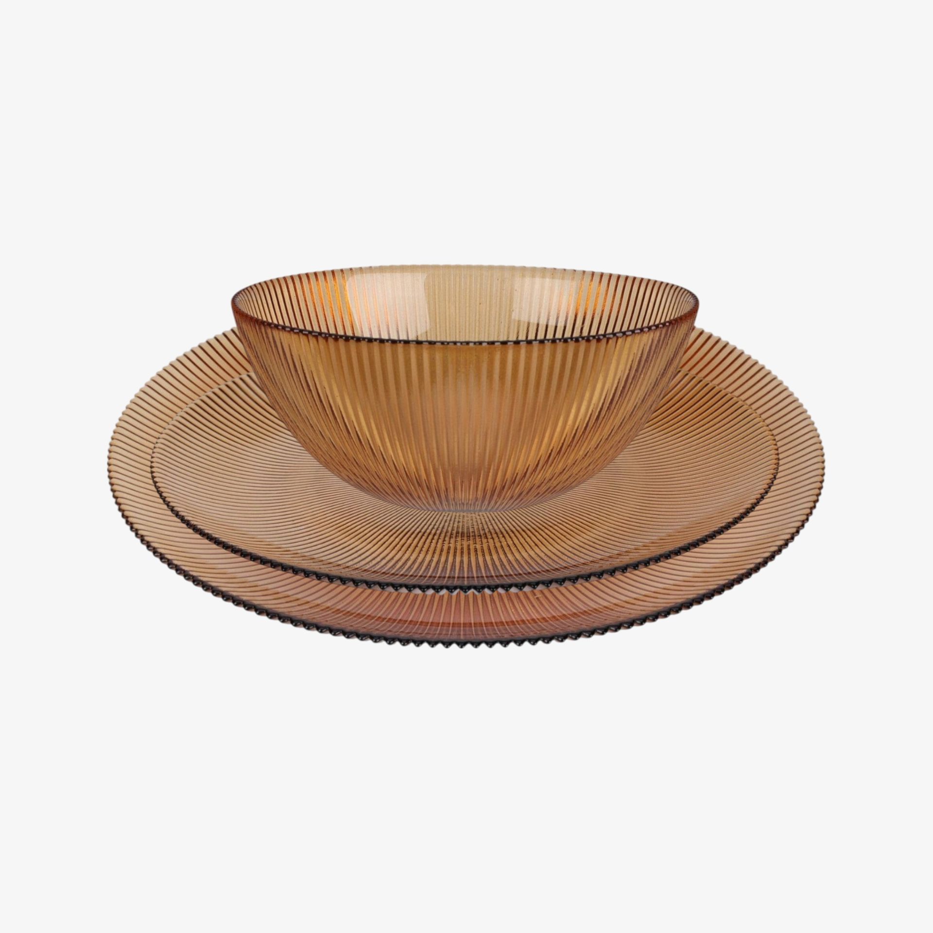 Vajilla de cristal ámbar Brule