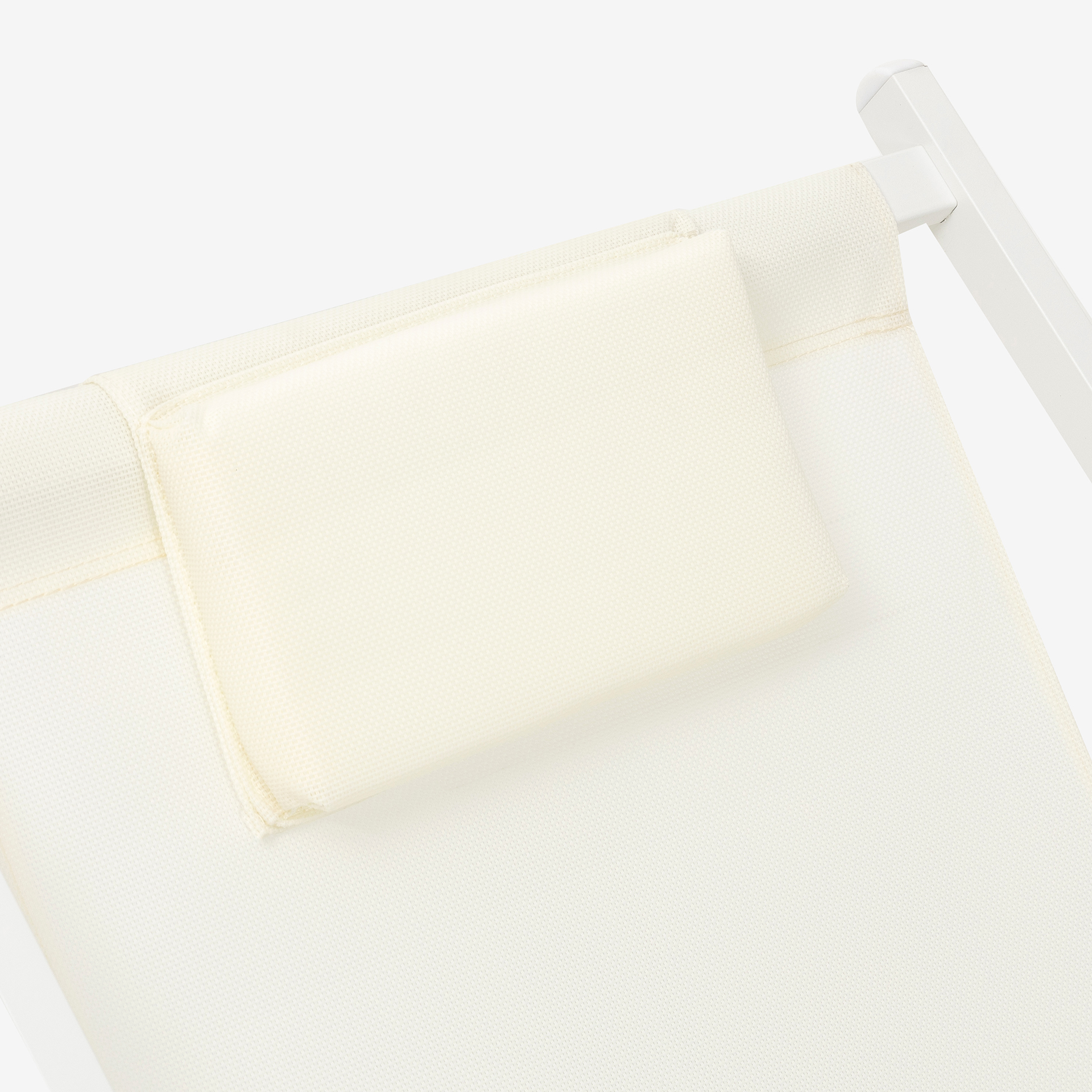 Hamaca reclinable de aluminio y textiline blanca 104x58x76cm