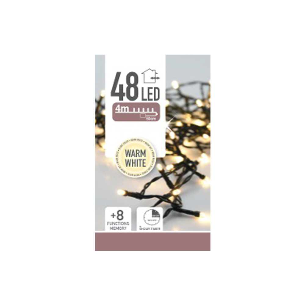 Guirnalda de luces exterior 48 LEDs luz cálida 4m