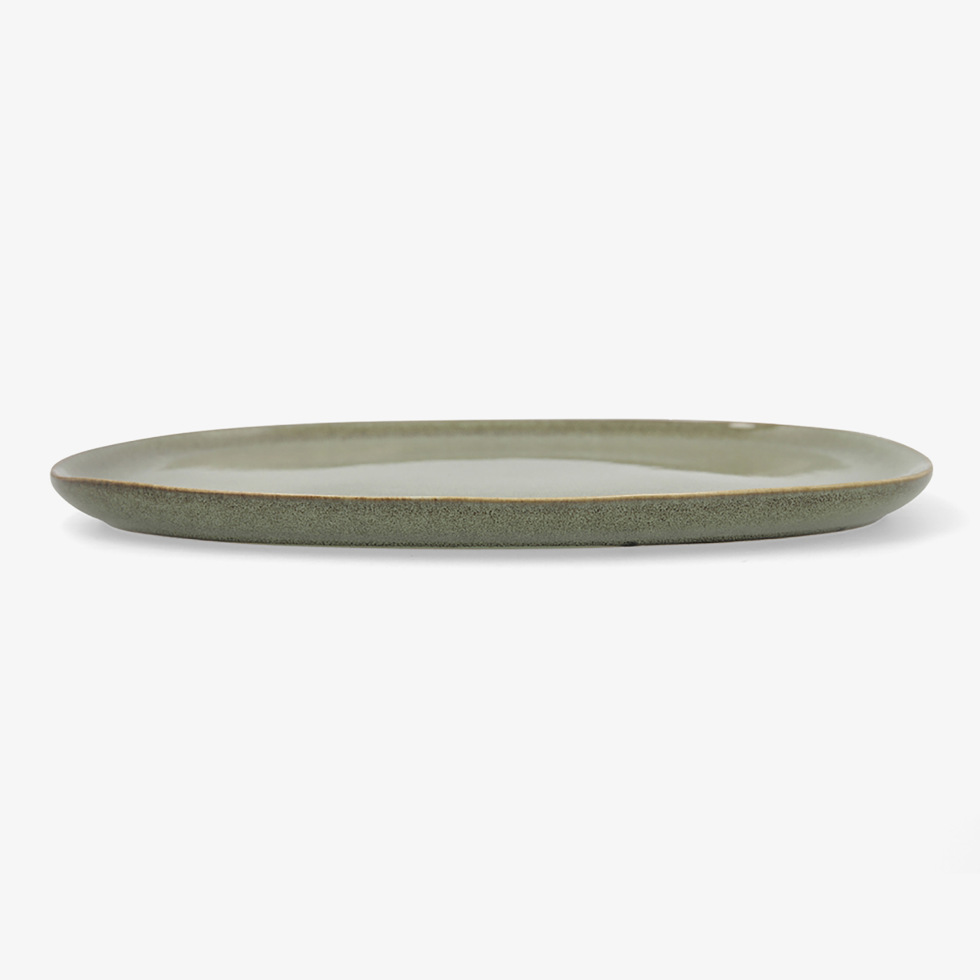 Plato llano verde de gres Beget &Oslash;26cm
