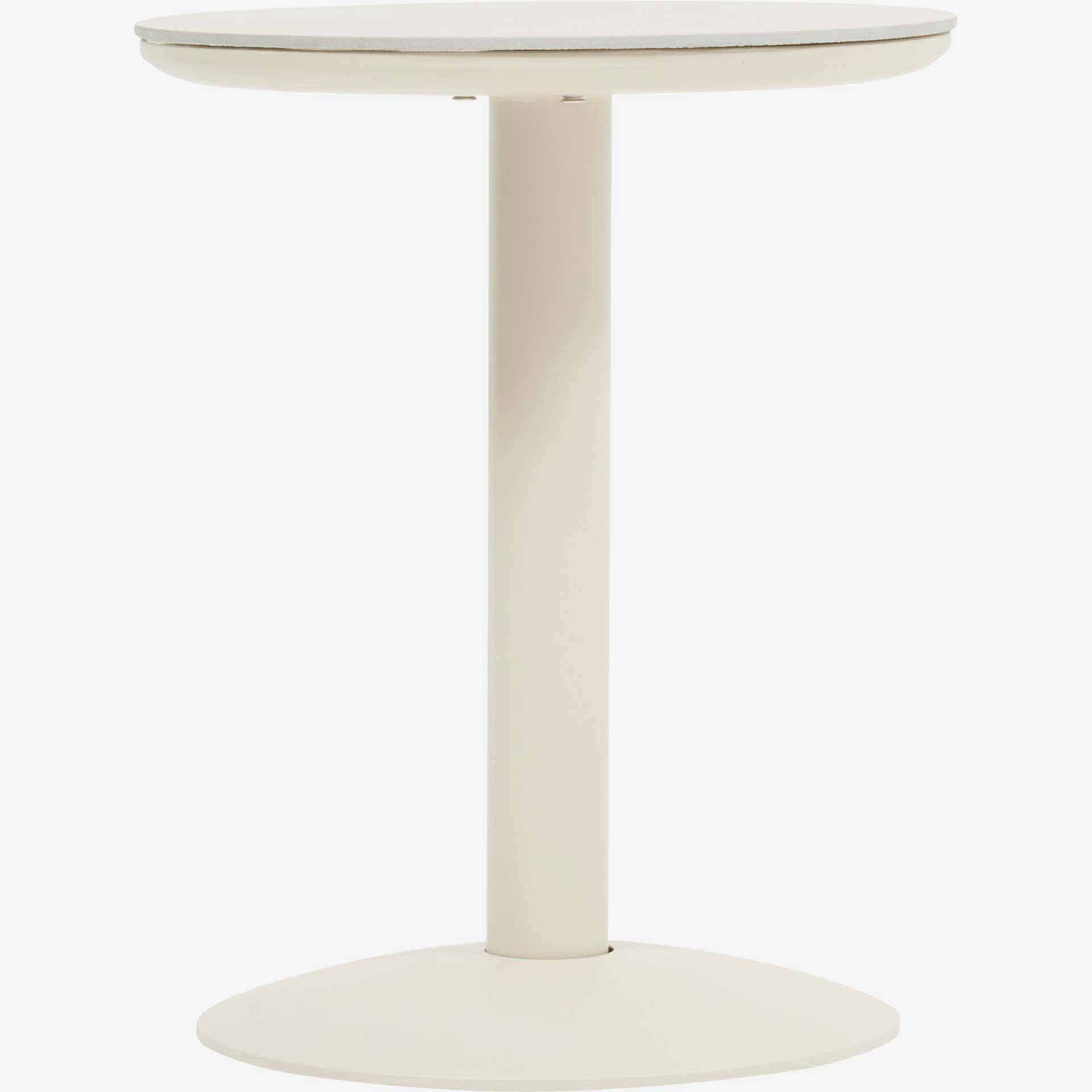 Mesa auxiliar de jard&iacute;n de acero crema Solena &Oslash;40x50cm