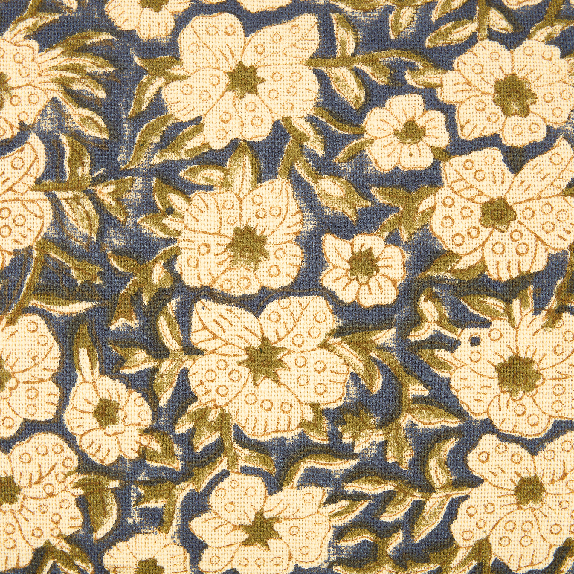 Funda de cojín rectangular de algodón estampado azul flores Mia 40x60cm Clau&Chloe