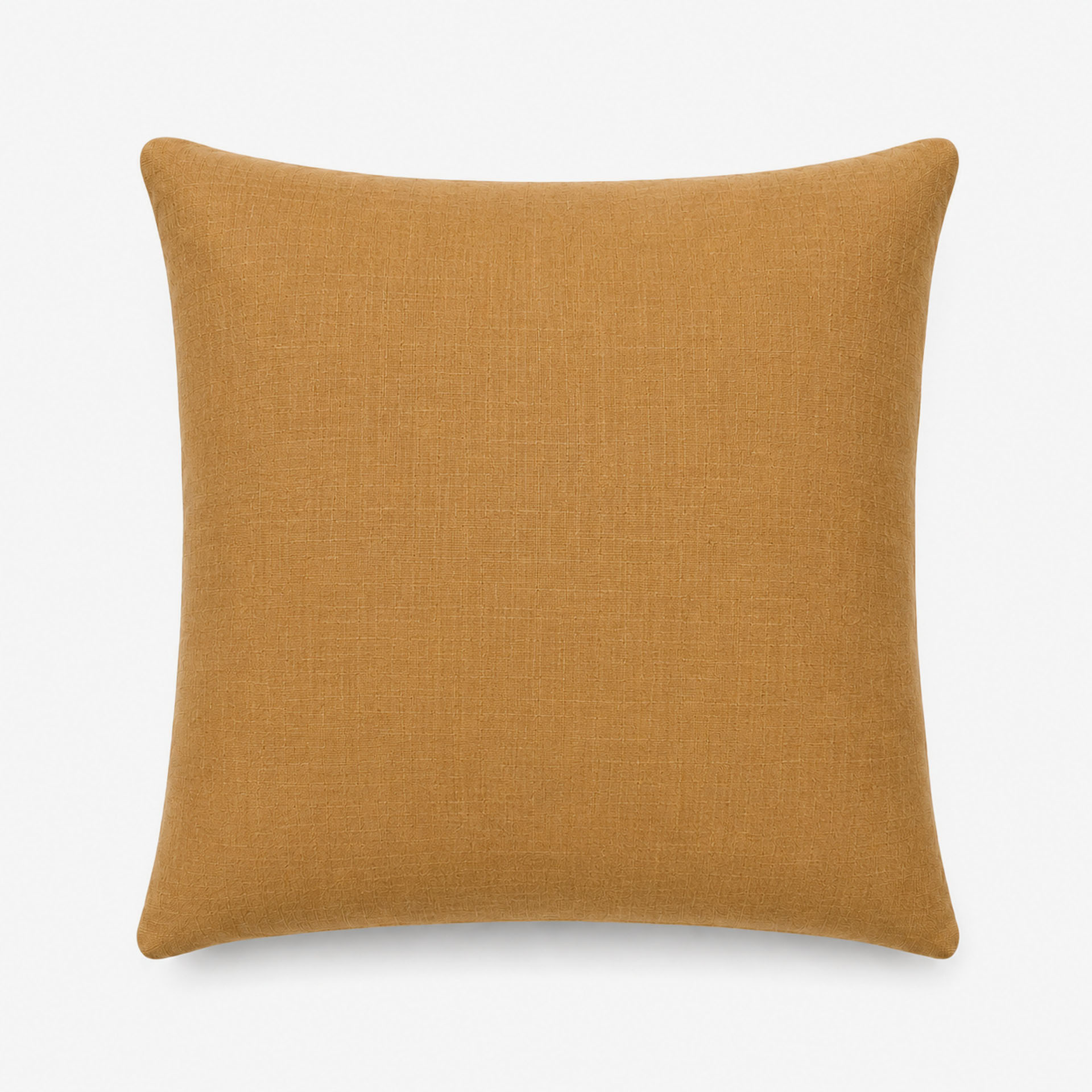 Funda de coj&iacute;n amarilla de poli&eacute;ster y lino Bruma 45x45cm