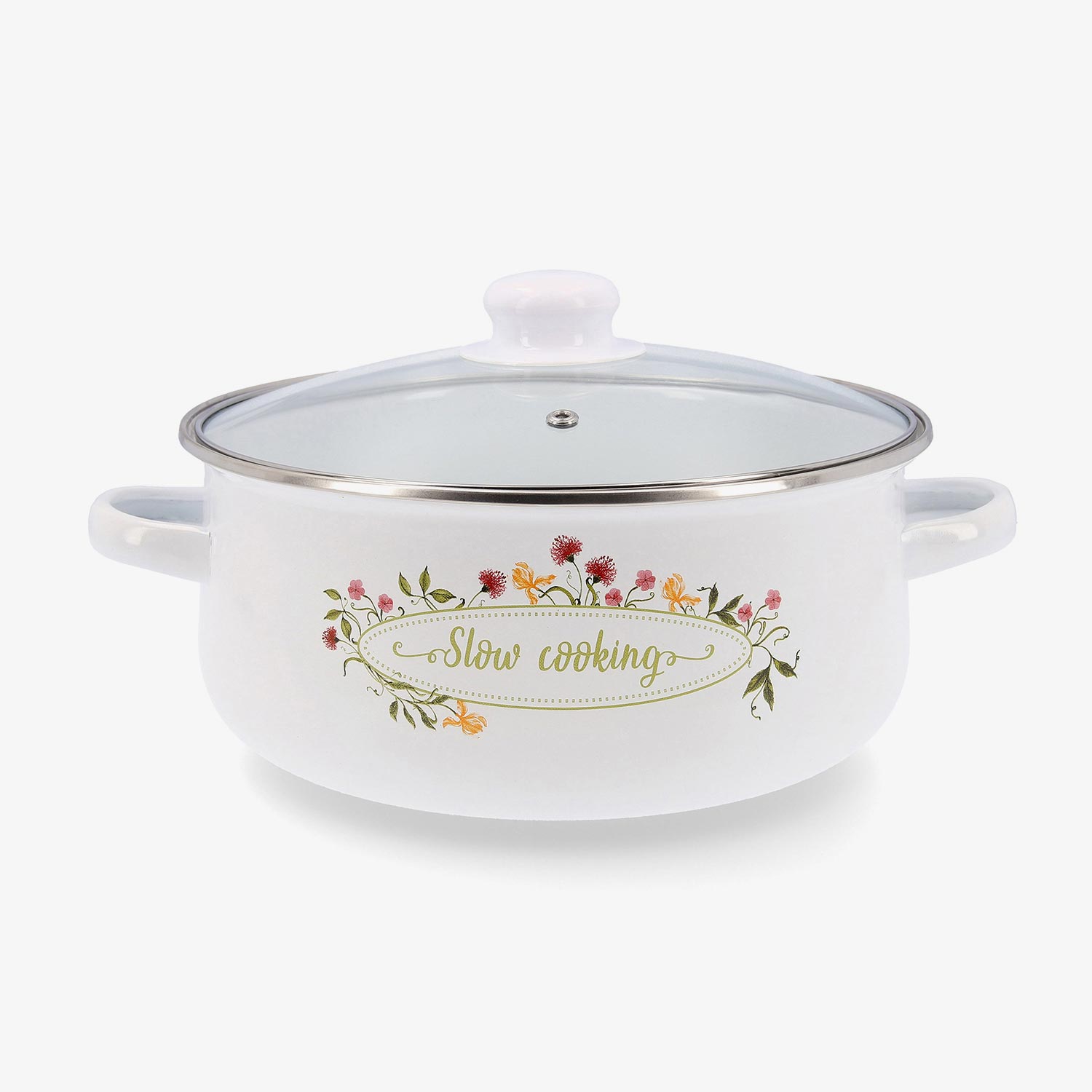 Cacerola blanca de acero esmaltado Slow &Oslash;24cm
