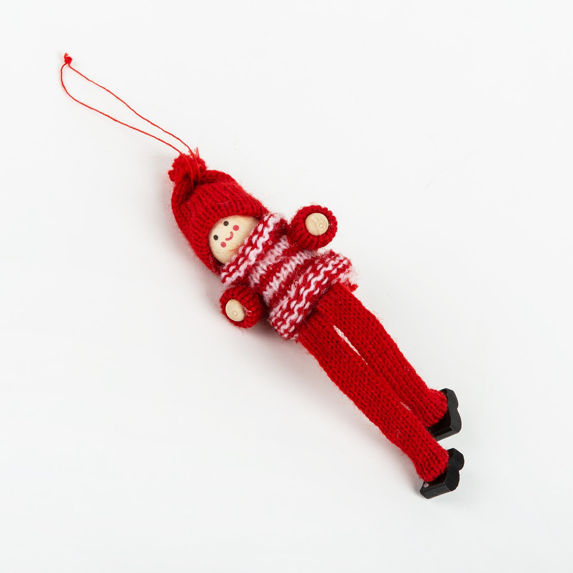 Adorno colgante Mu&ntilde;eco con gorro de tela 15cm