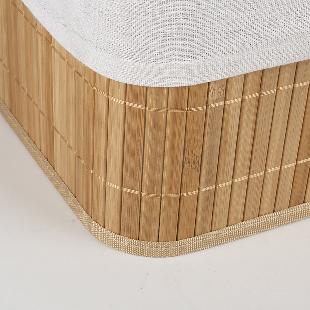 Cesto bambú y lino 24x14x12cm