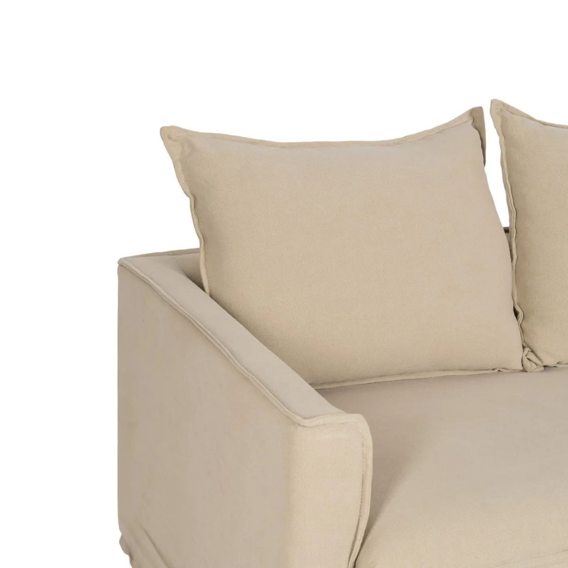 Sofá de 3 plazas de lino y algodón beige Bristol 220x95x90cm