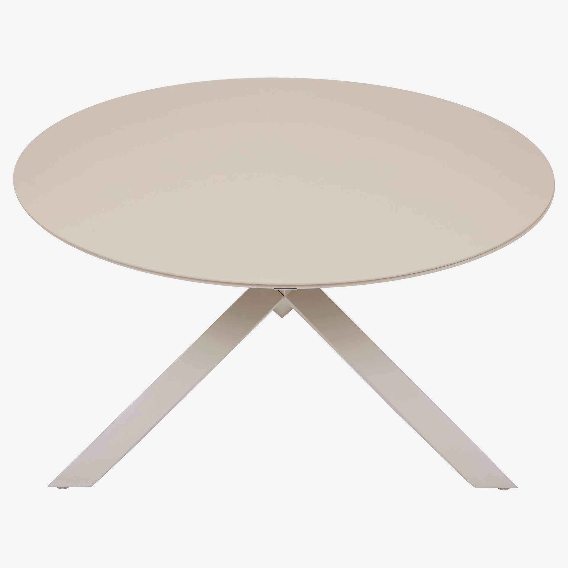 Mesa de comedor de jard&iacute;n de aluminio crema Oryxa &Oslash;130x75cm
