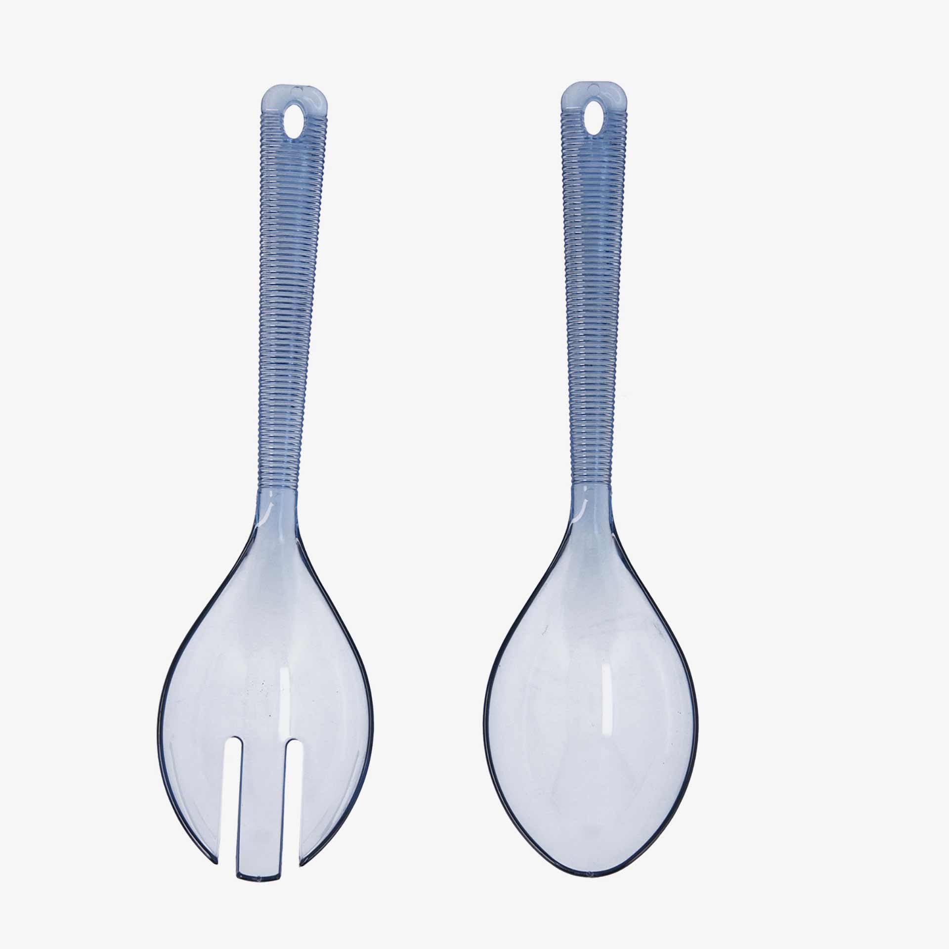 Set de 2 cubiertos de pl&aacute;stico para servir azul Solara 