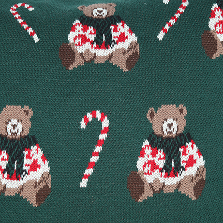 Funda de coj&iacute;n verde con ositos Teddy 45x45cm