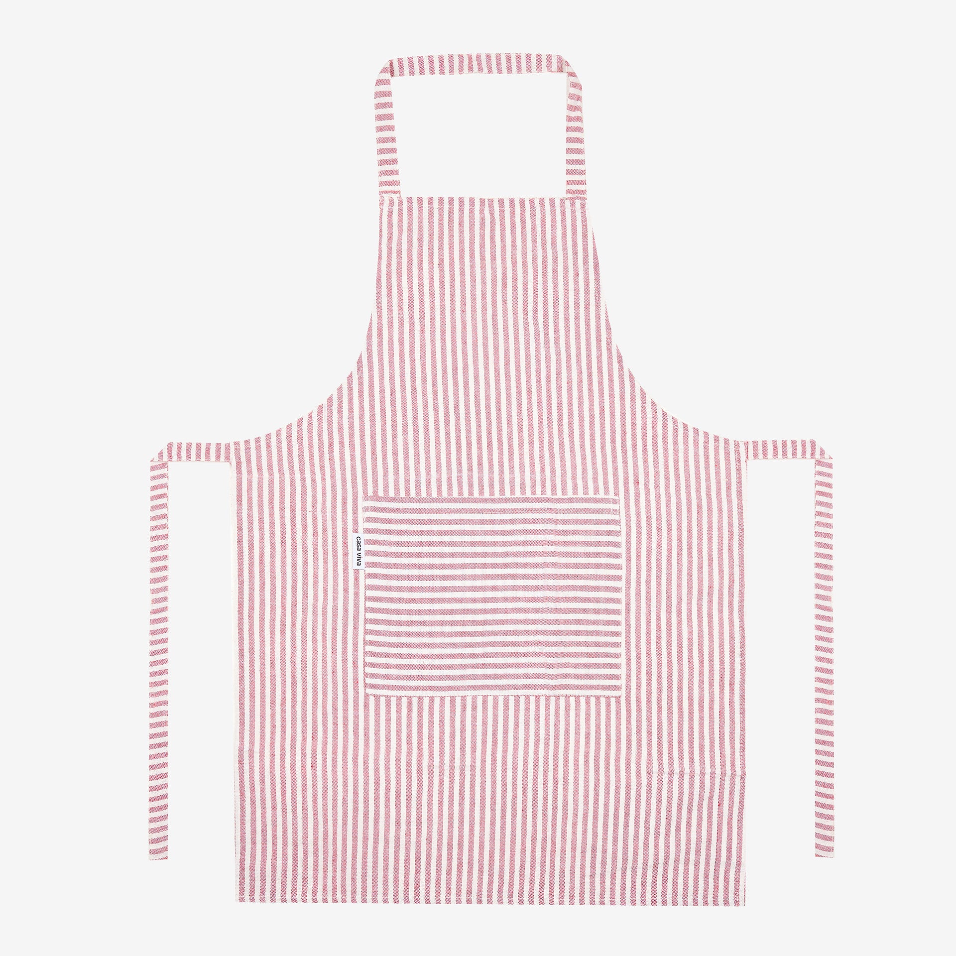 Delantal de cocina de algod&oacute;n rojo Raya 60x80cm