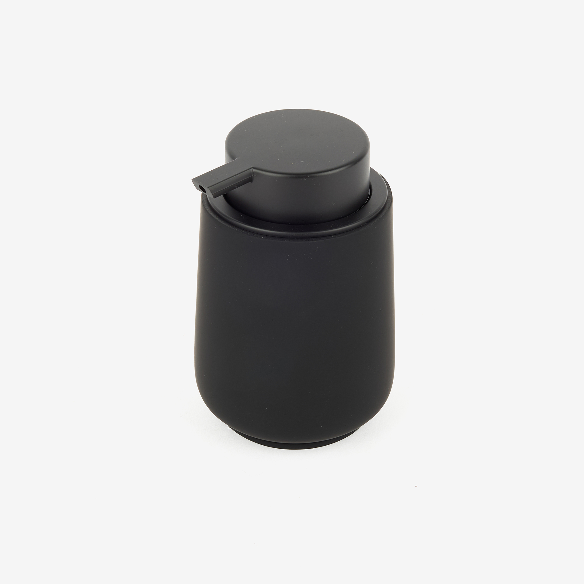 Dispensador de jab&oacute;n de ba&ntilde;o negro de poliresina Carbon &Oslash;8x13cm