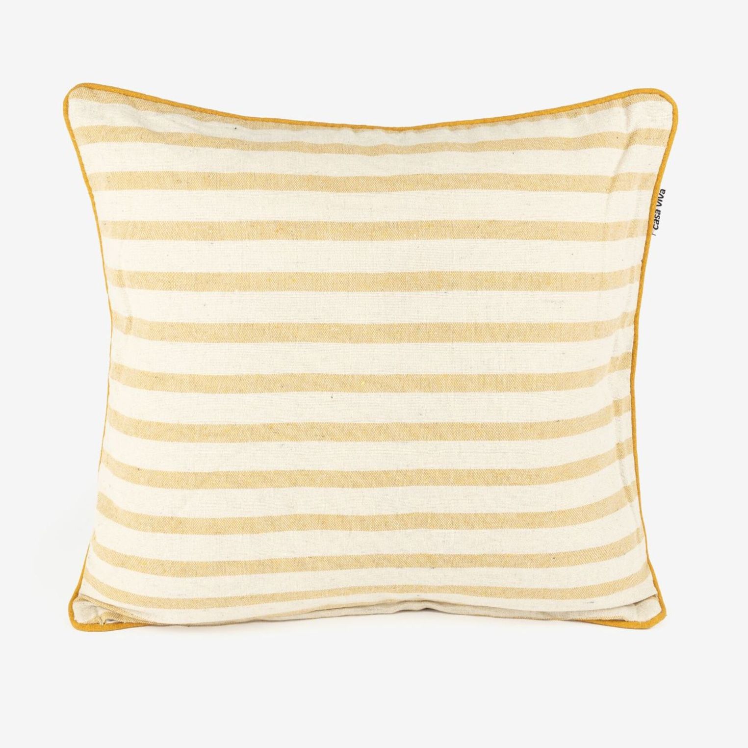 Funda de coj&iacute;n de algod&oacute;n con rayas amarillas Niza 45x45cm