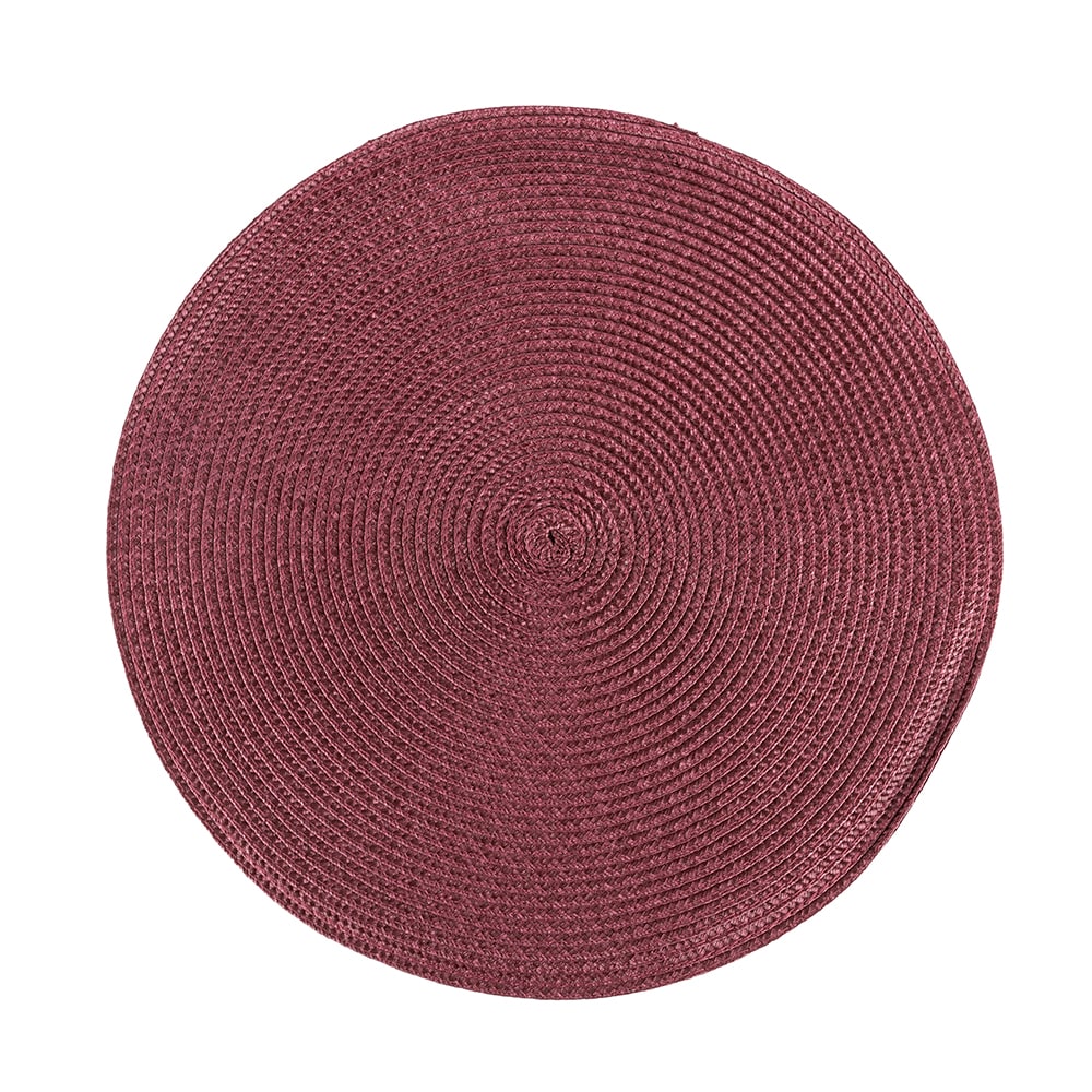 Mantel individual redondo tela plastificada burdeos &Oslash;38cm