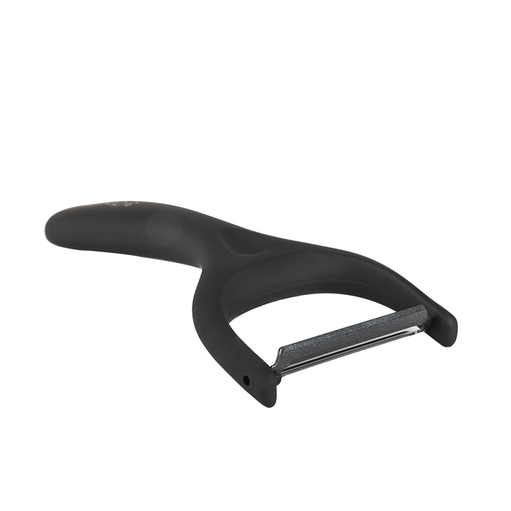 Pelador negro de acero inoxidable Soft Touch 15cm 3 Claveles