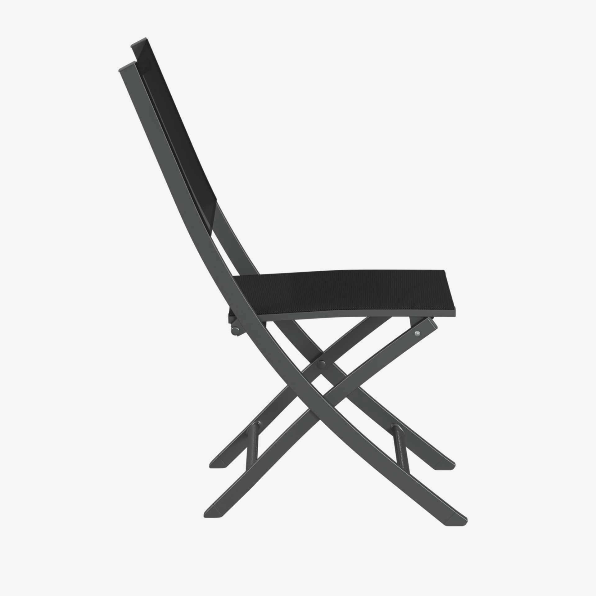 Set de 4 sillas de jard&iacute;n plegables de aluminio grafito Essor 45x57x90cm