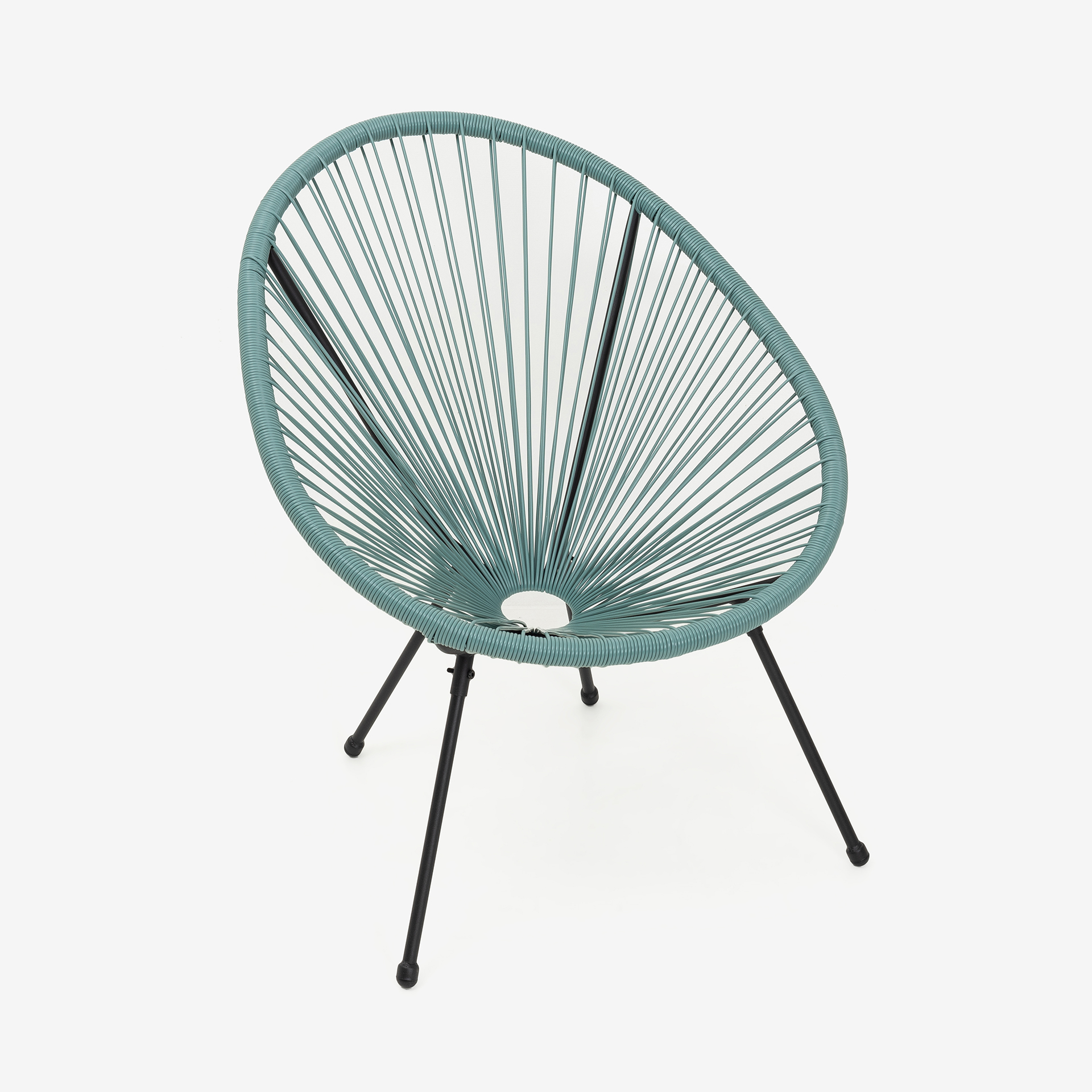 Silla de jardín de ratán sintético verde agua Acapulco 72x90x83cm