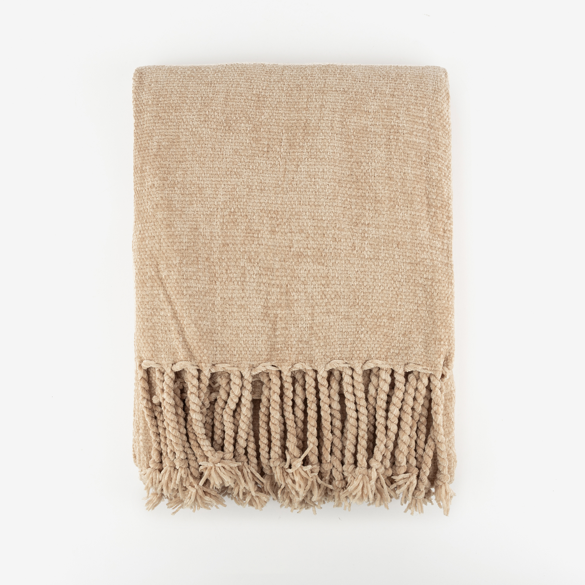Manta chenilla beige Ottawa 130x150cm