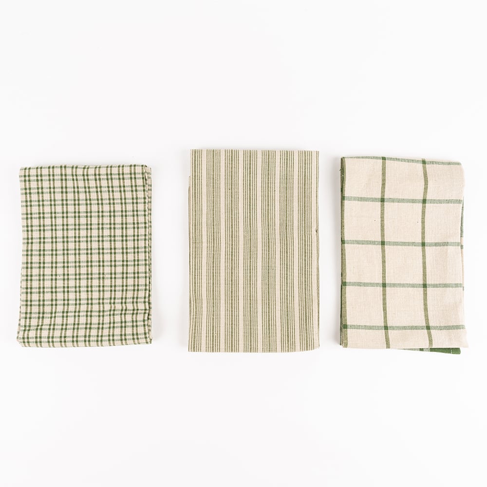 Set de 3 paños de cocina de algodón 45x70cm en varios colores