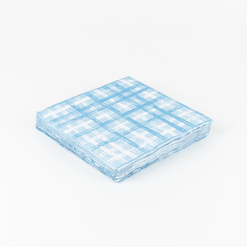 Set de 20 servilletas de papel a cuadros en 3 colores