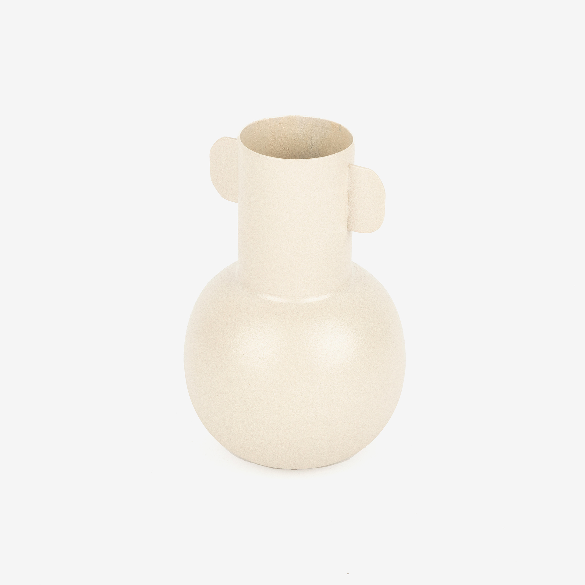 Jarrón de metal beige Vicky Ø10x15,5cm