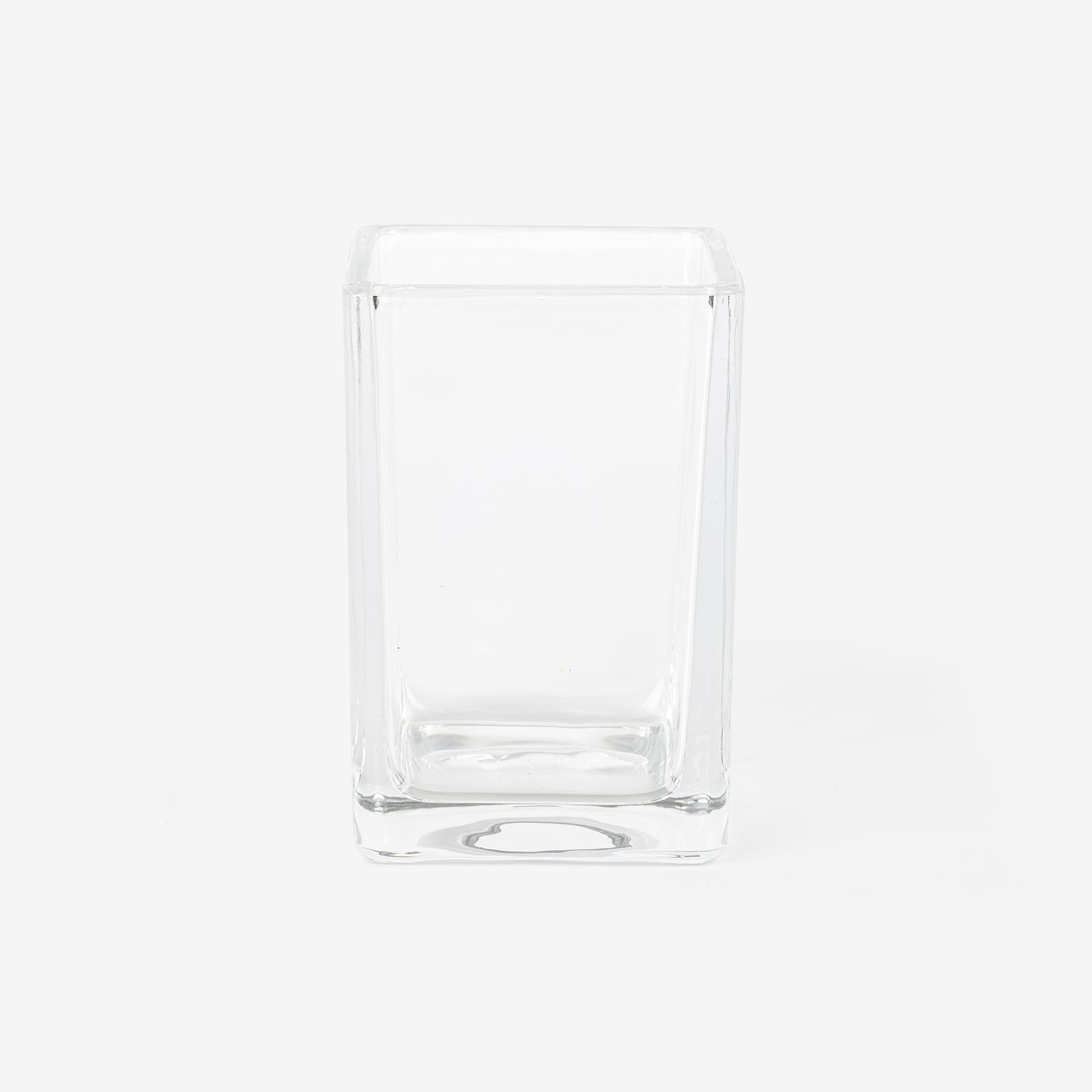 Vaso portacepillos de vidrio blanco Cube 10