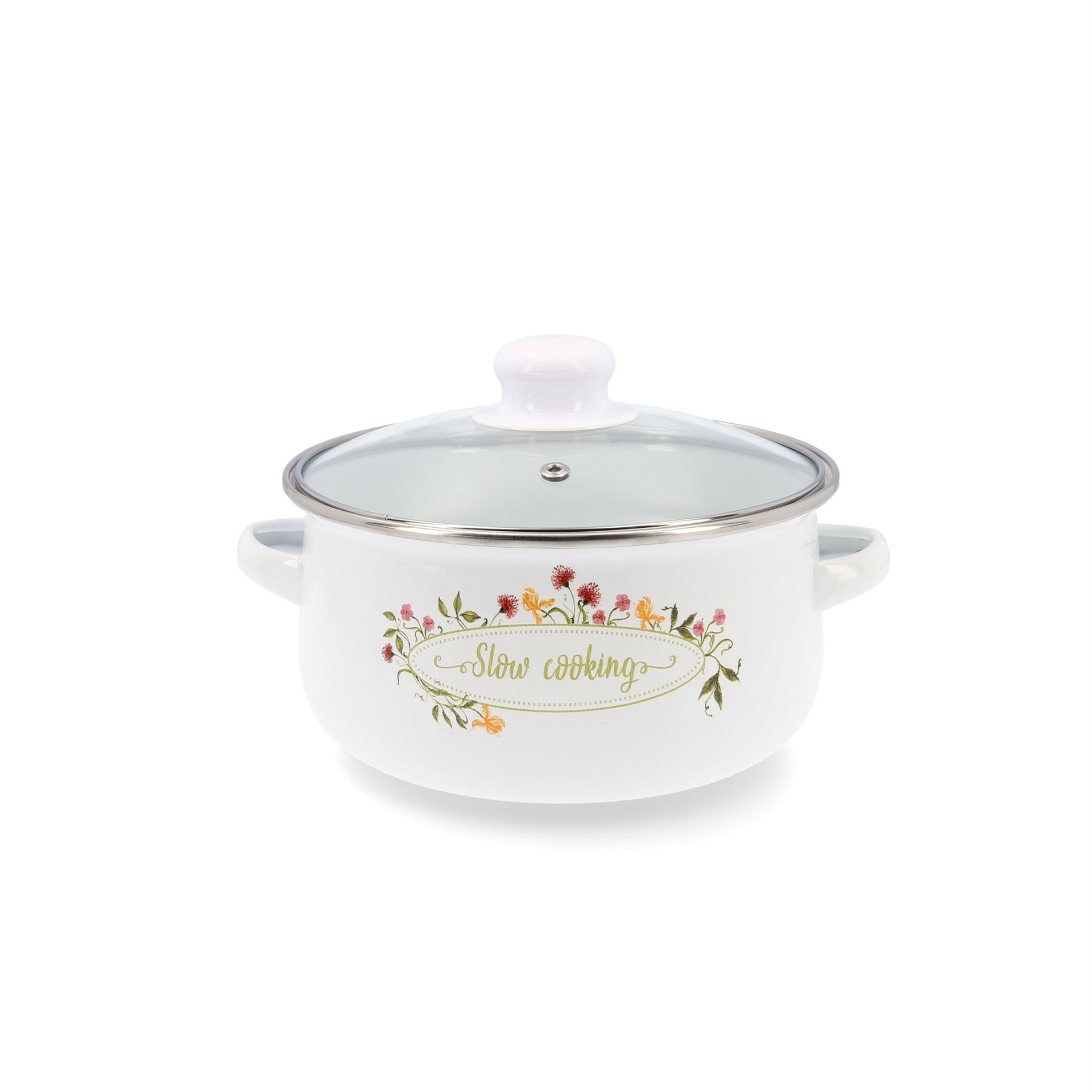 Cacerola blanca de acero esmaltado Slow &Oslash;20cm