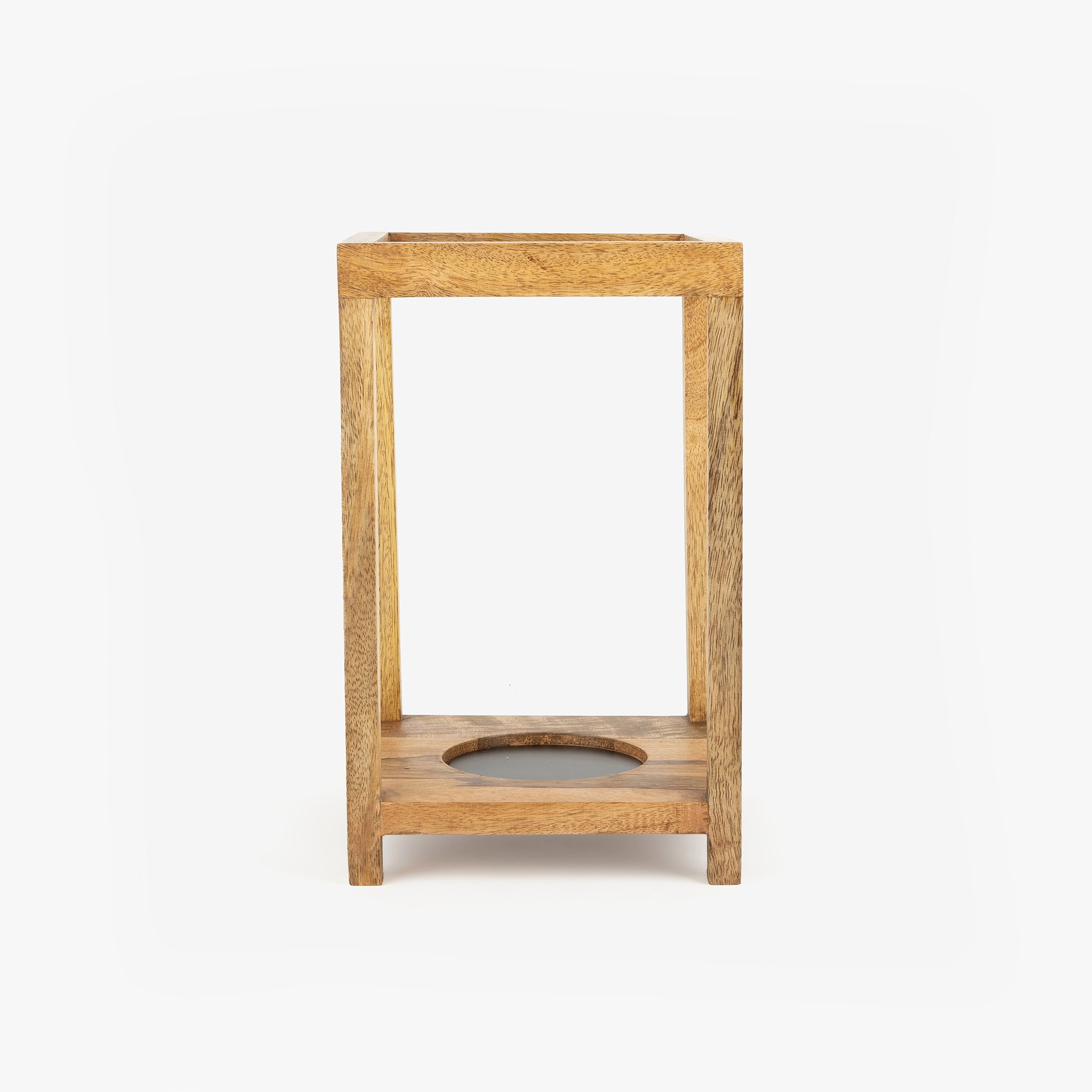 Farol de madera natural 19x19x25cm