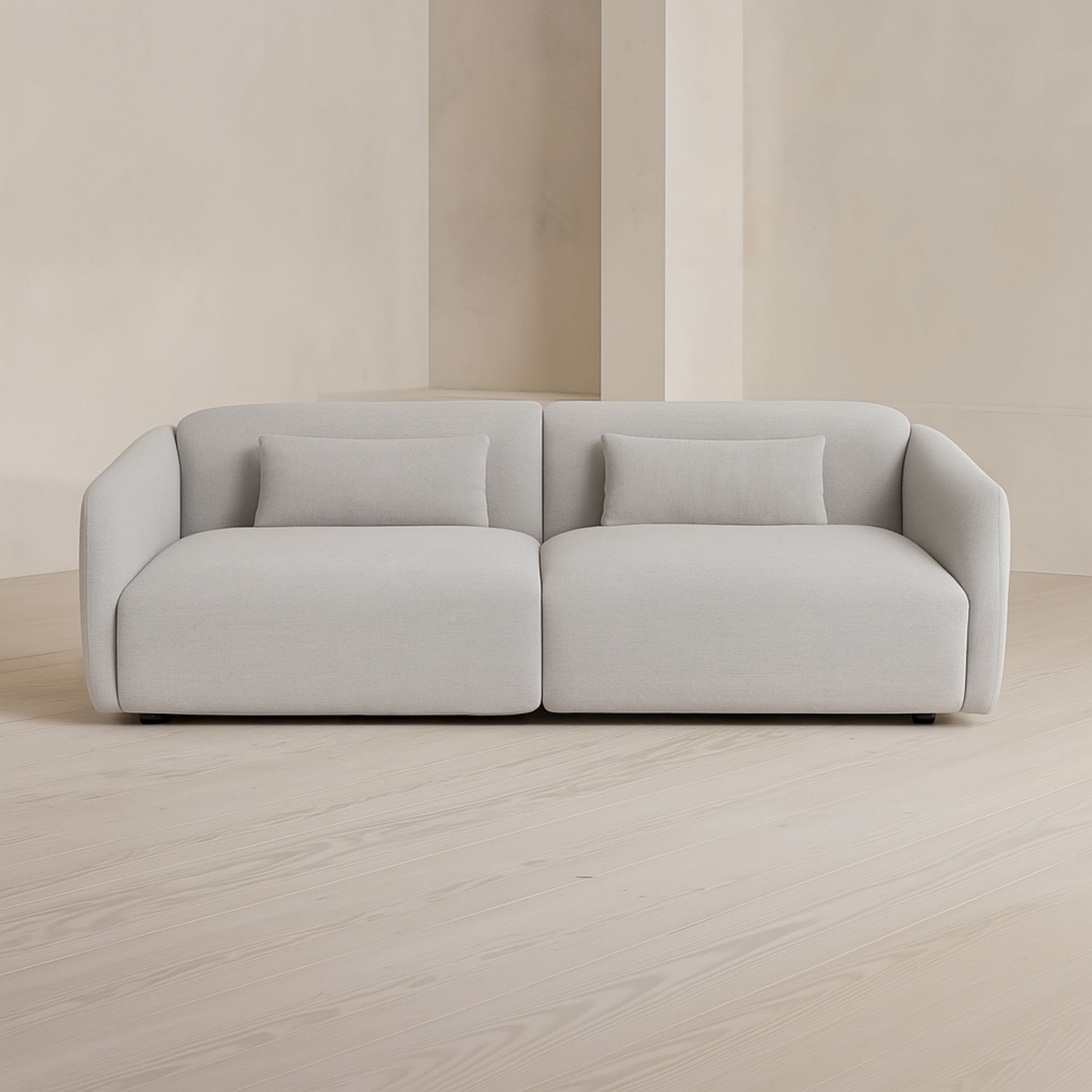 Sofá de 3 plazas de chenilla gris Ezra 216x88x70cm