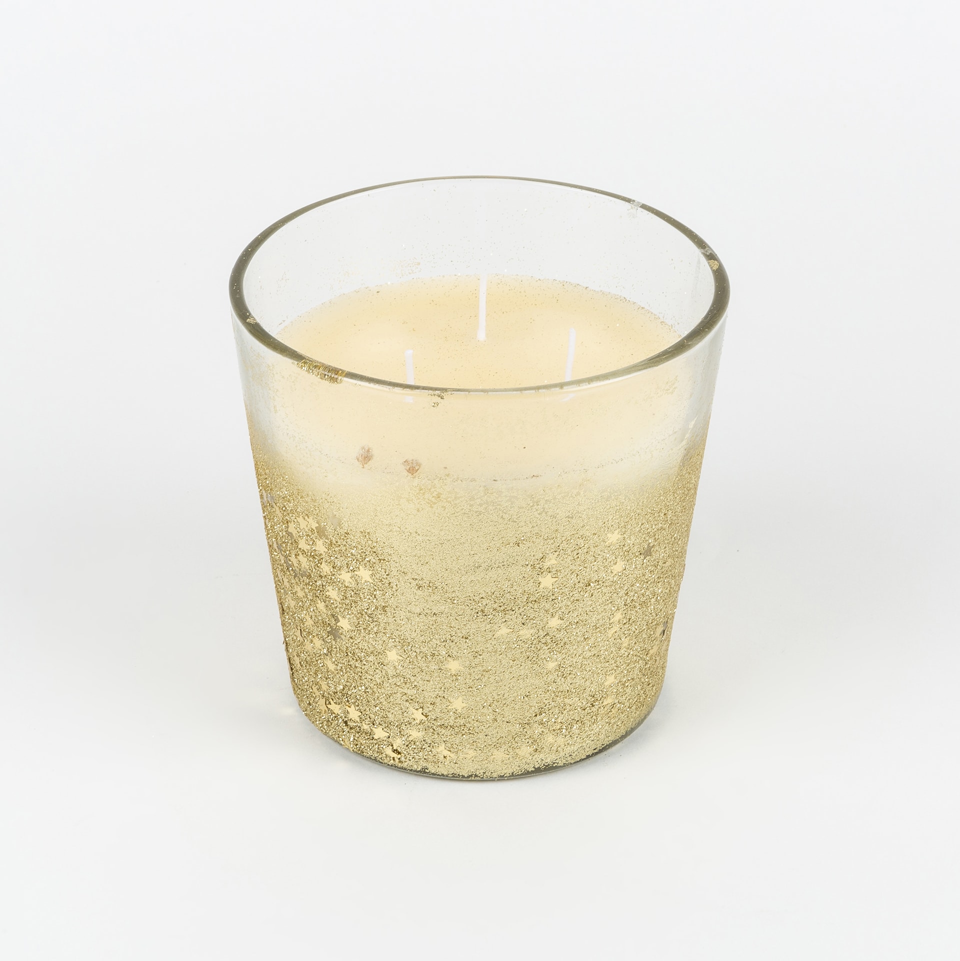 Vela decorativa en vaso de cristal de Navidad 12cm