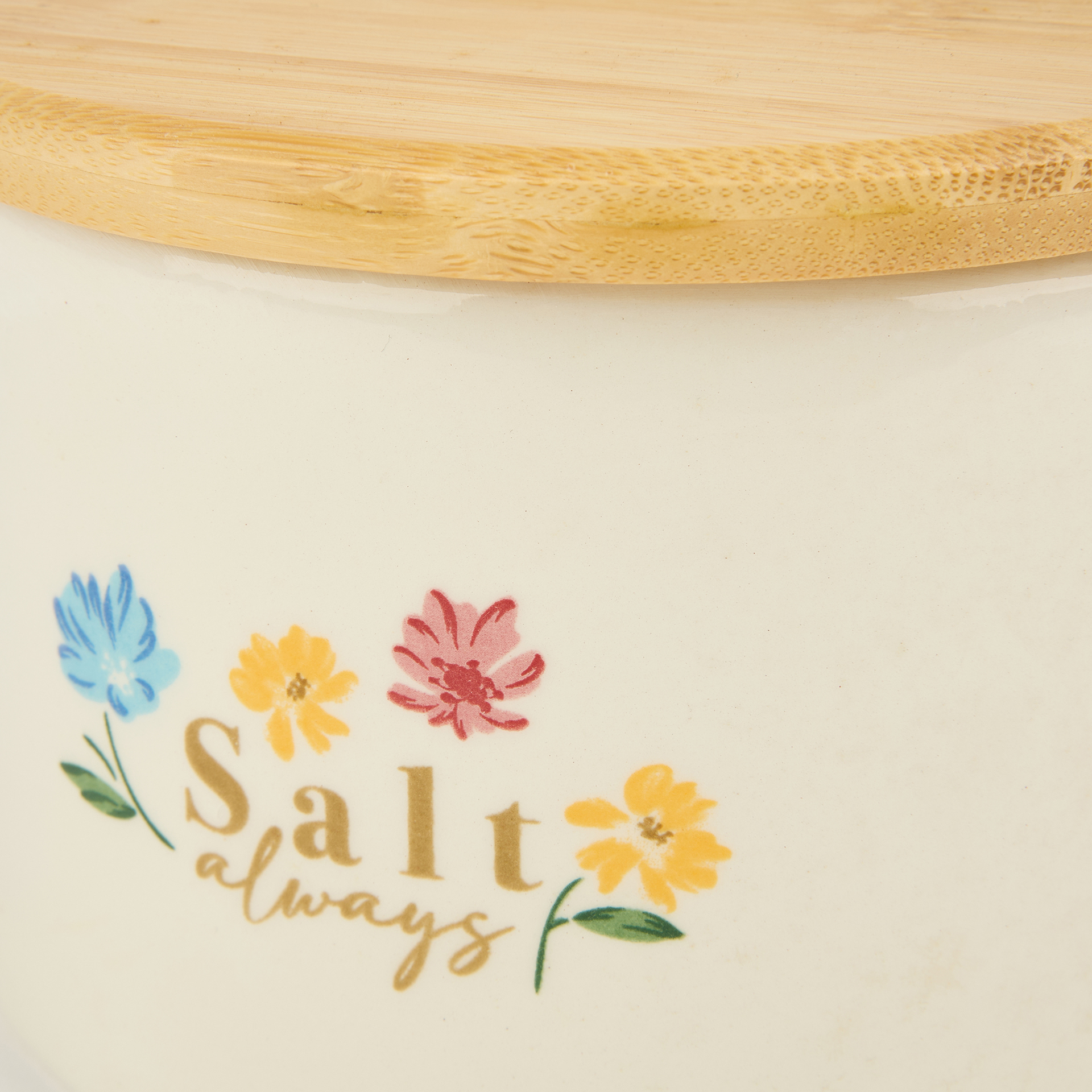 Salero de cer&aacute;mica flores 15x10x12cm