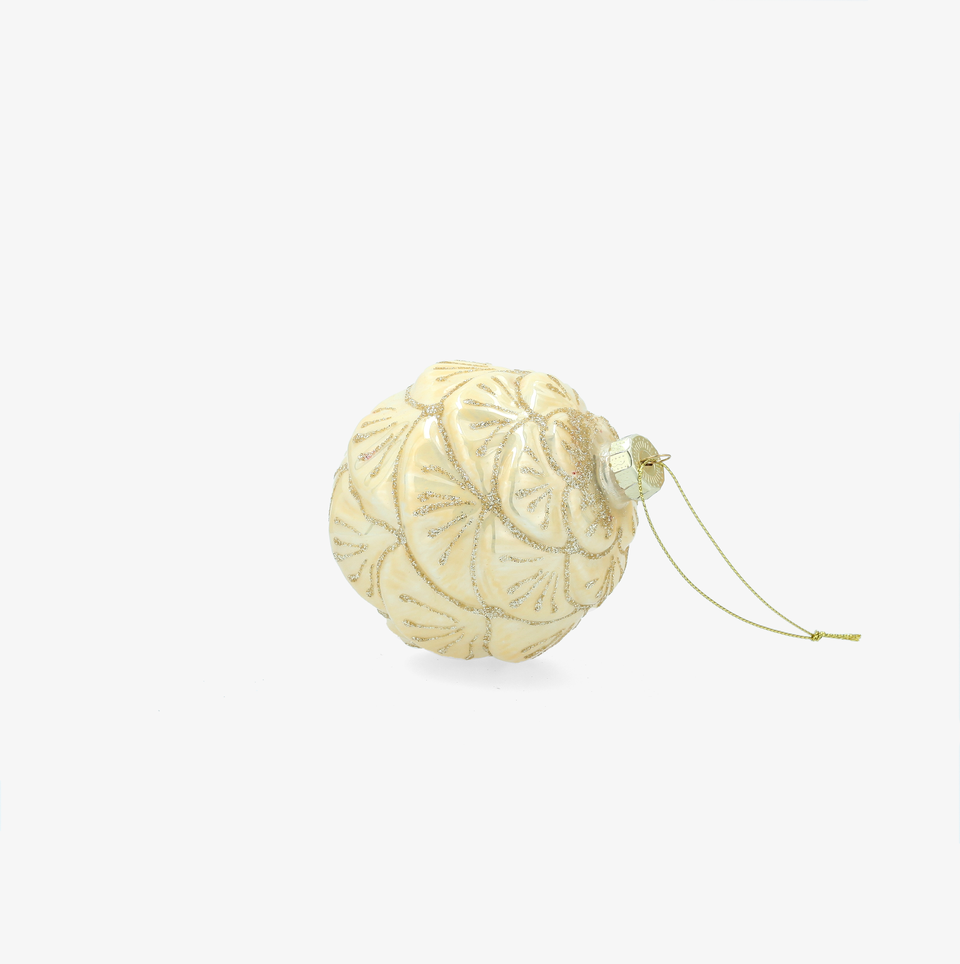 Bola de Navidad dorada nacarada de cristal &Oslash;8cm