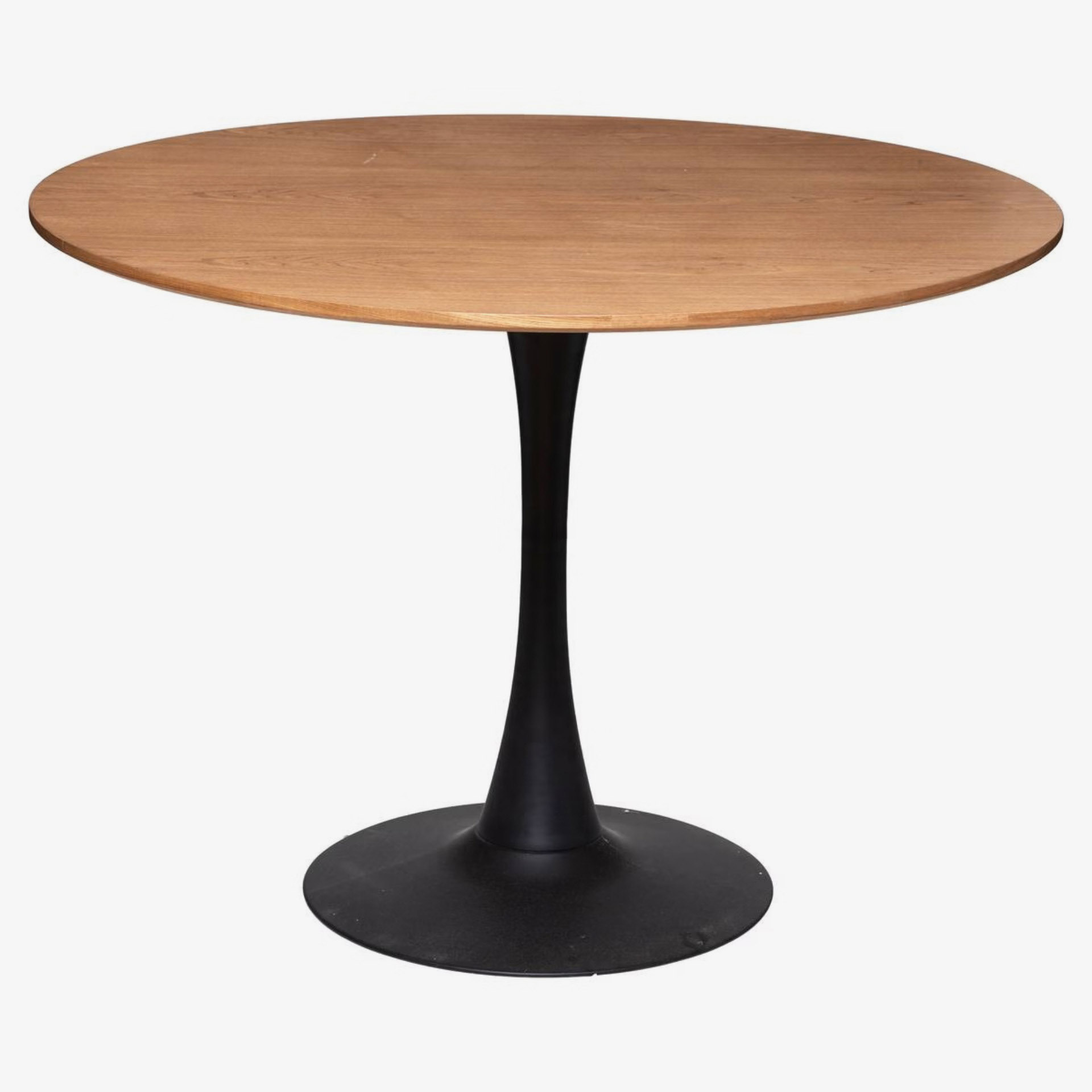 Mesa de comedor negra de madera efecto travertino Joran &Oslash;100cm