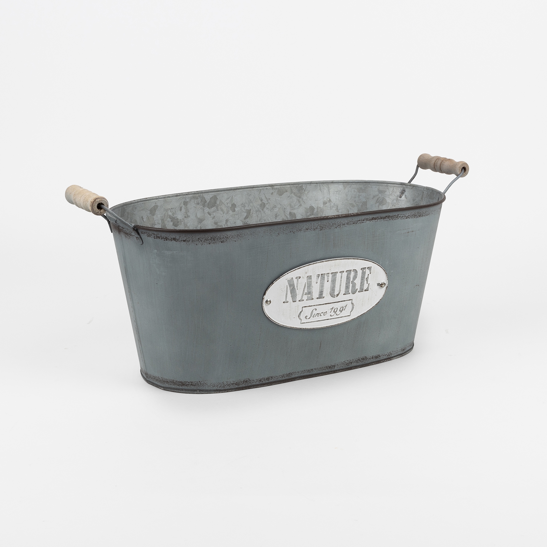 Macetero de zinc ovalado Udine 40x18cm