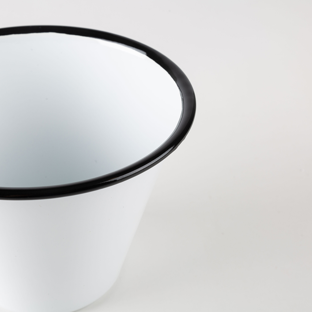 Macetero de acero esmaltado Ø16x12cm