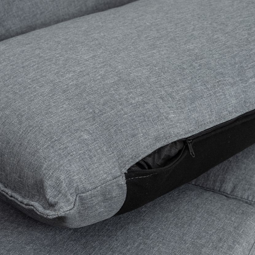 Sofá de 2 plazas de lino gris Padua 178x84,5x83cm