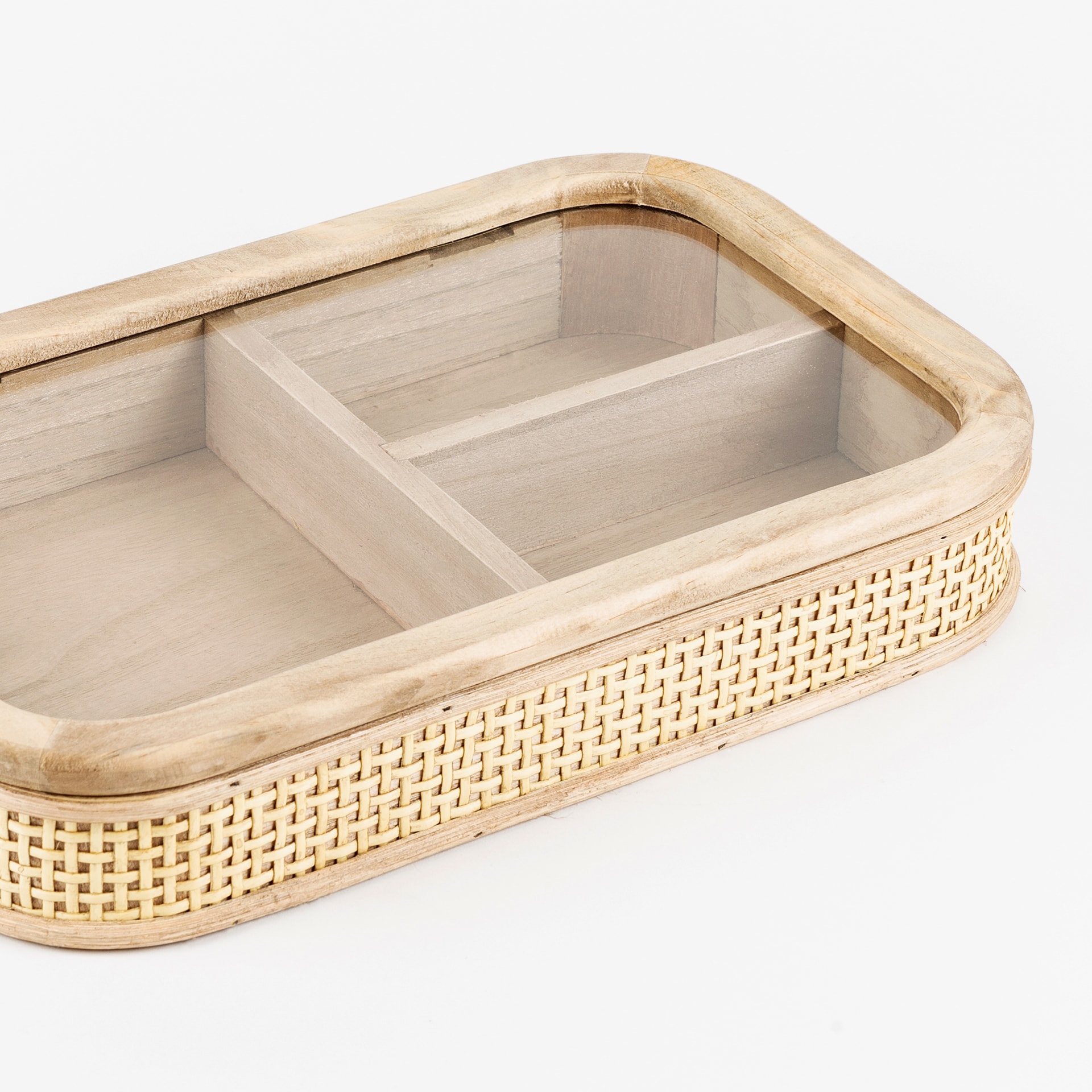 Joyero de madera 3 compartimentos Canaye 28x18cm