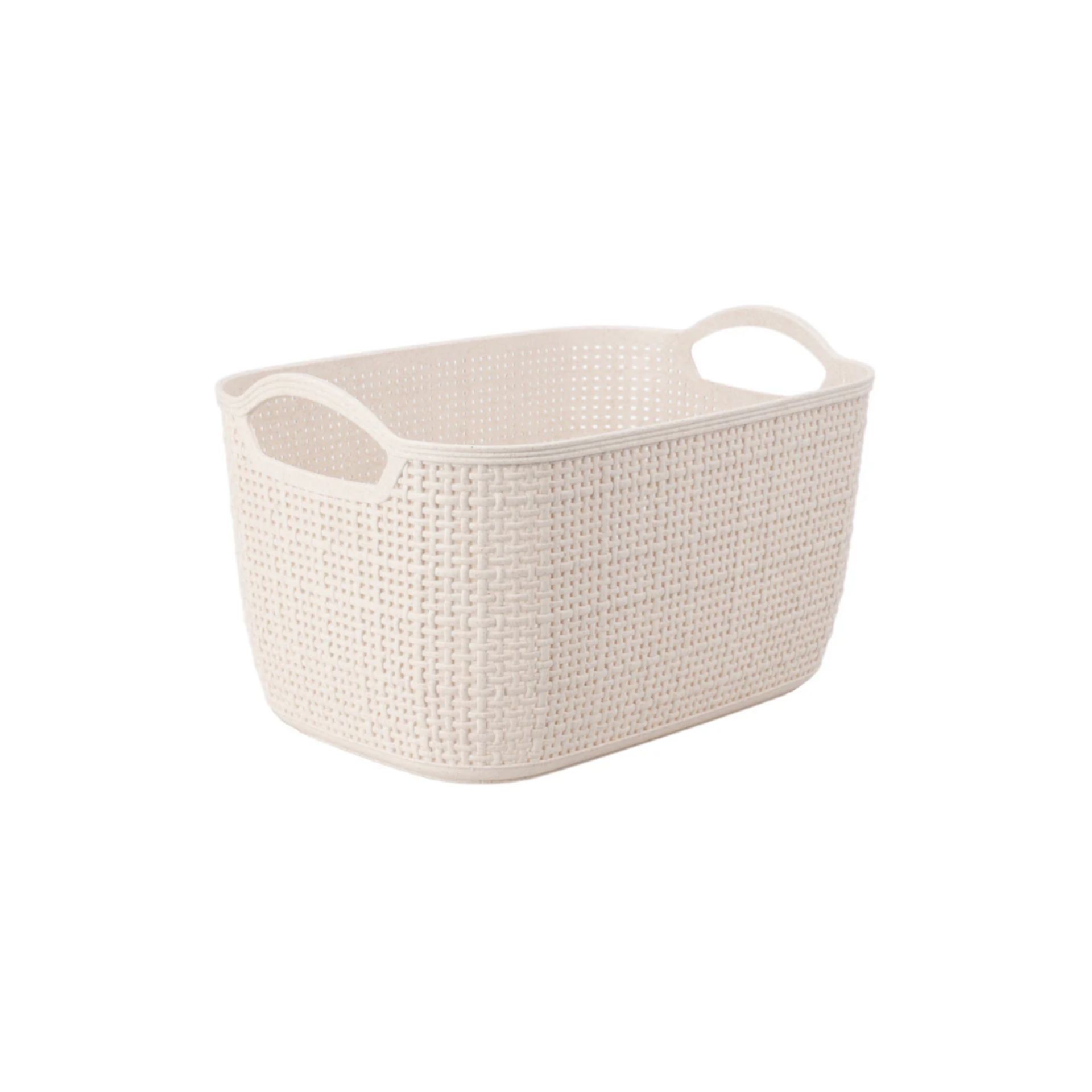 Cesta de polipropileno beige Badet 30x20x17cm