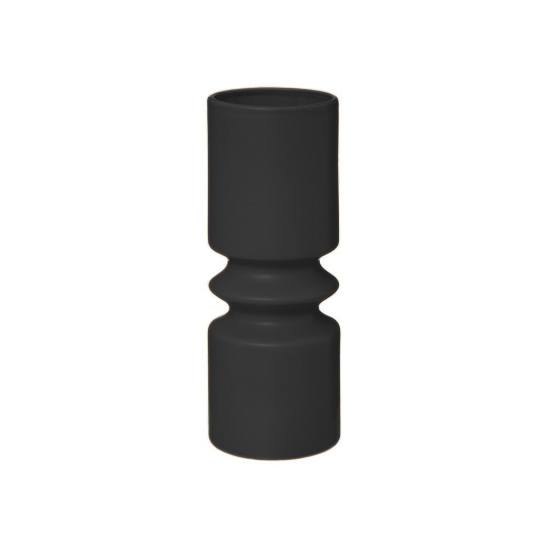 Jarrón de cerámica geométrico Ø11x30cm en varios colores