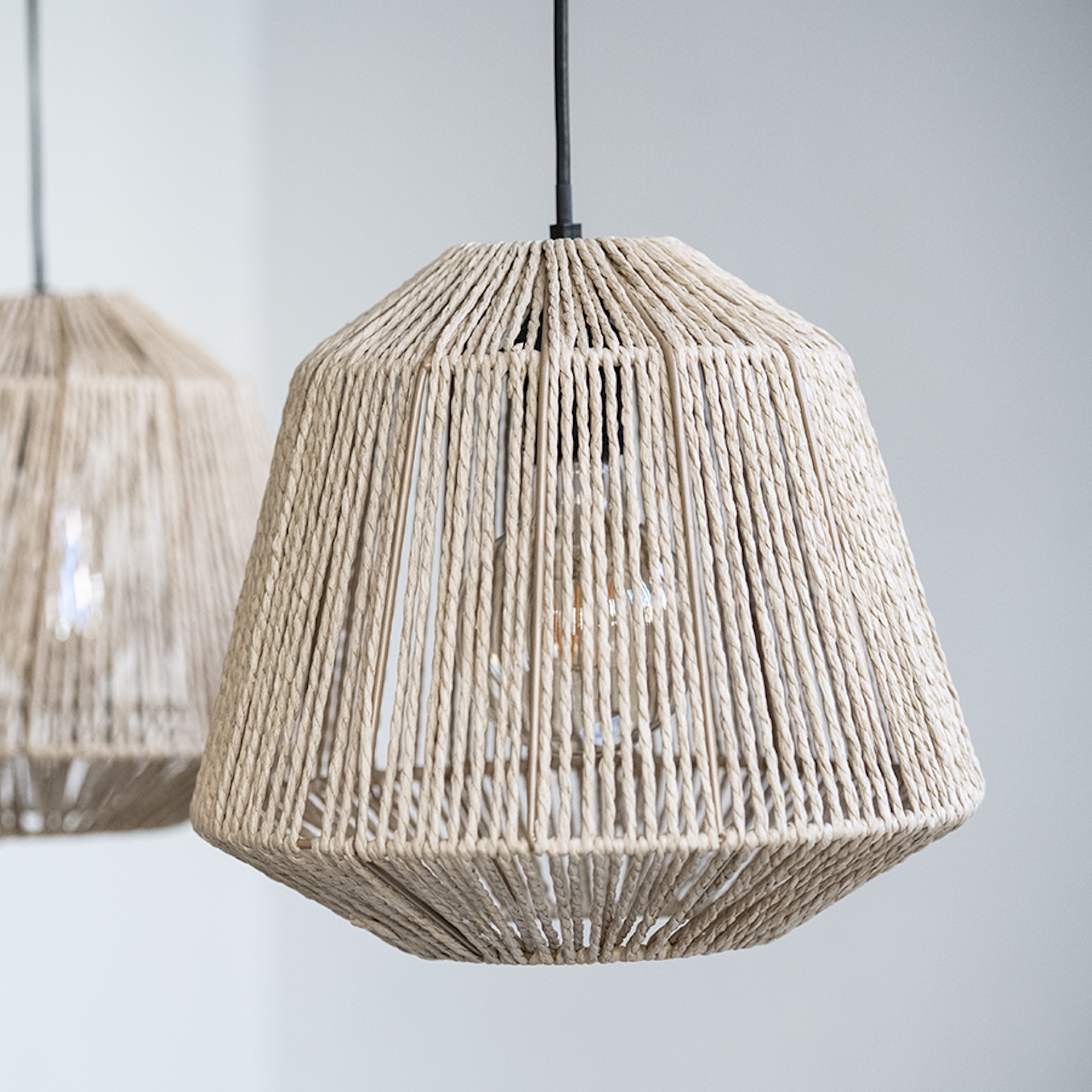 L&aacute;mpara de techo de hilo de cuerda &Oslash;30x26cm