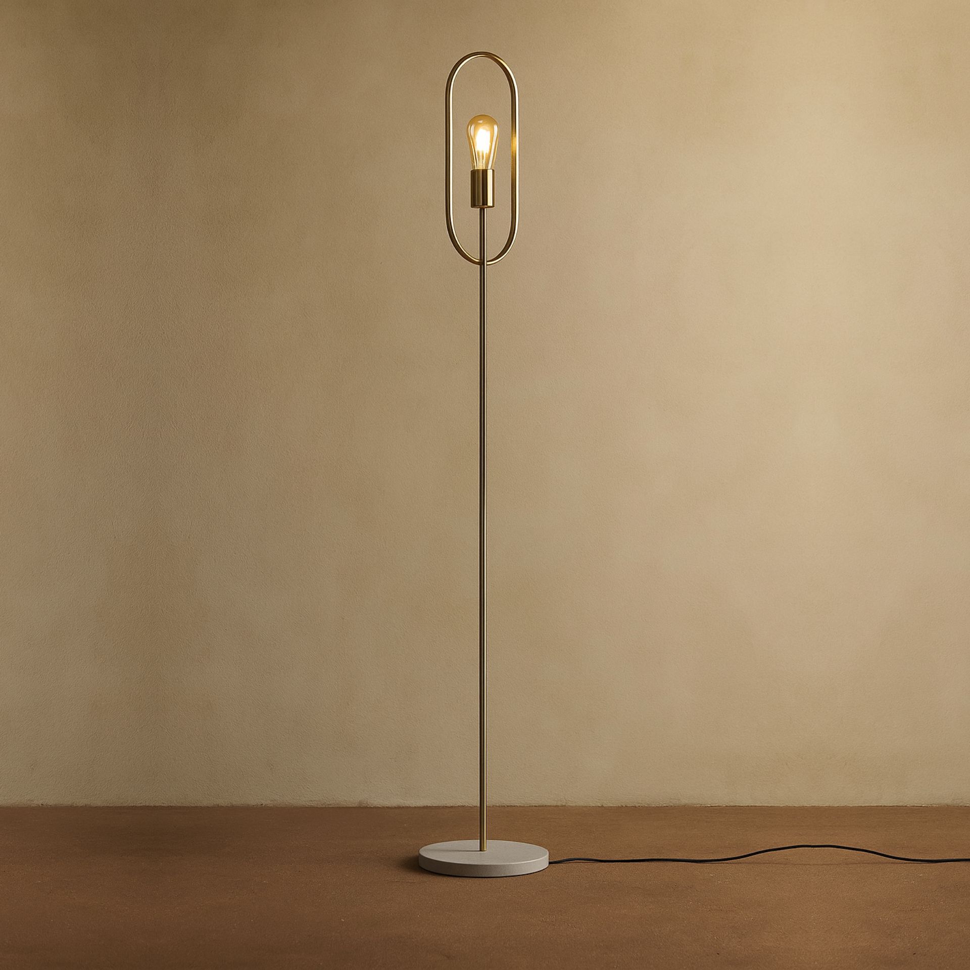 Lámpara de pie dorada Edi 155cm