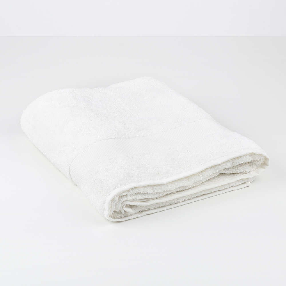 Toalla de ducha XL de algodón blanco cálido Vic 100x150cm - 500 gr/m²