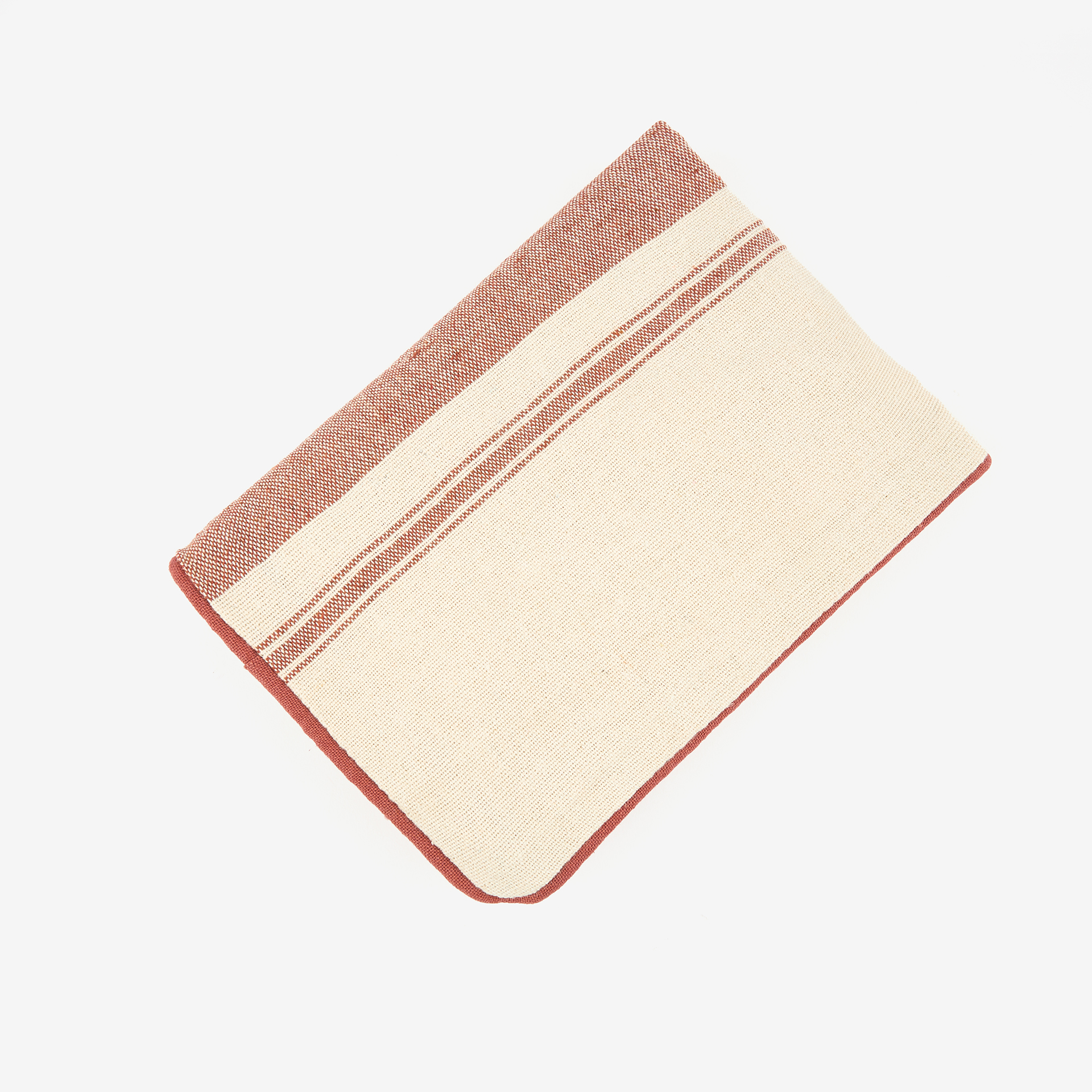 Funda de coj&iacute;n de algod&oacute;n rayas cobre Niza 30x45cm