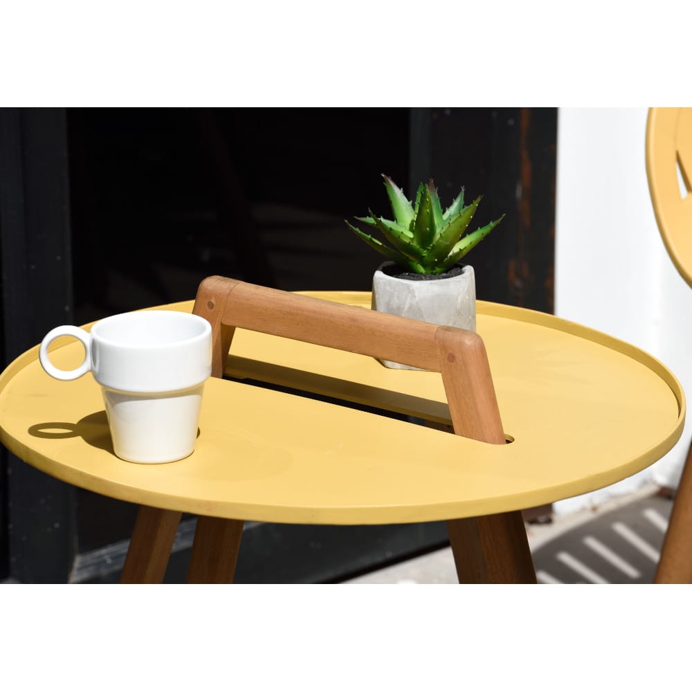 Mesa auxiliar de jard&iacute;n naranja &Oslash;56x53cm