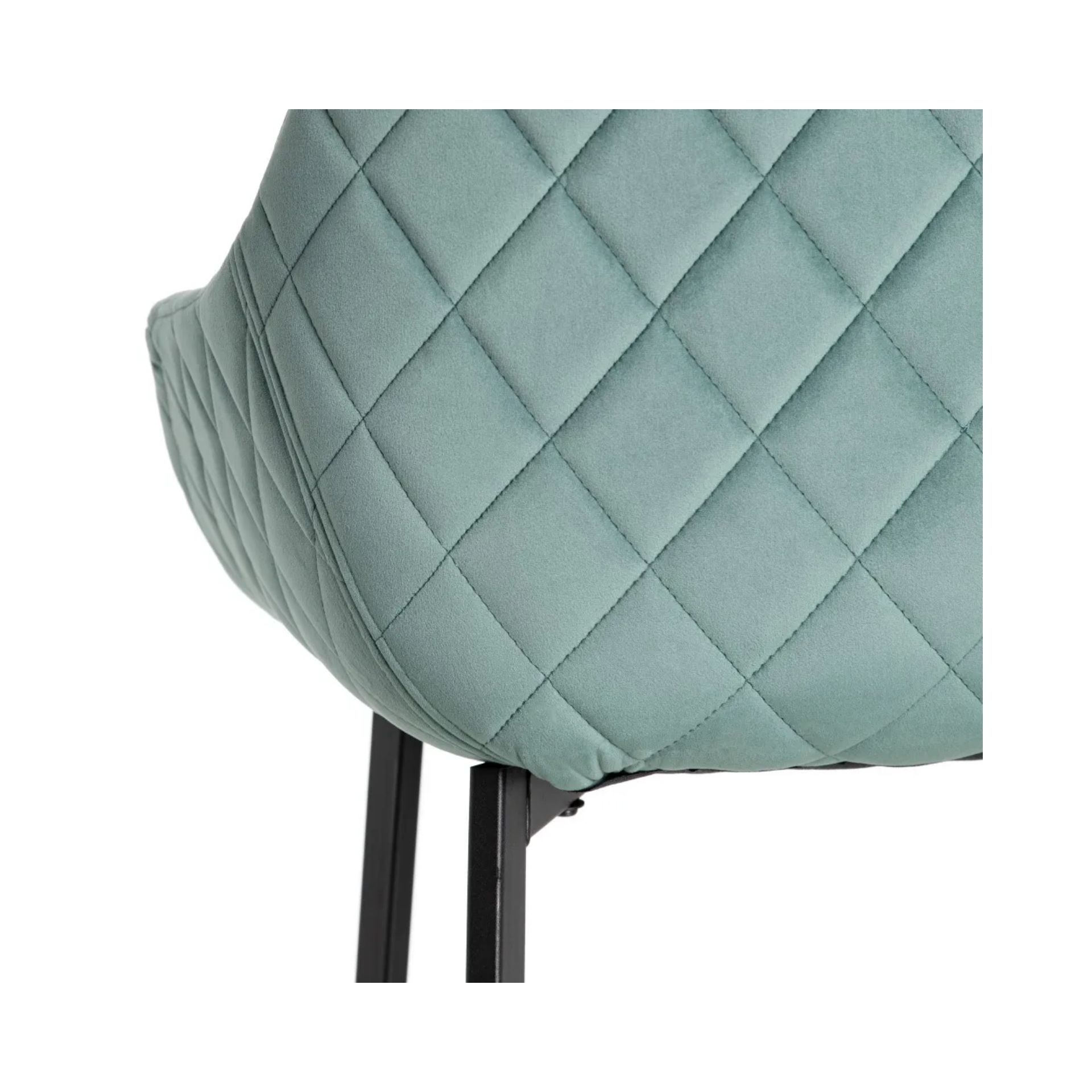 Set de 2 sillas de comedor con reposabrazos velvet verde agua Diana 57,5x53x84,5cm