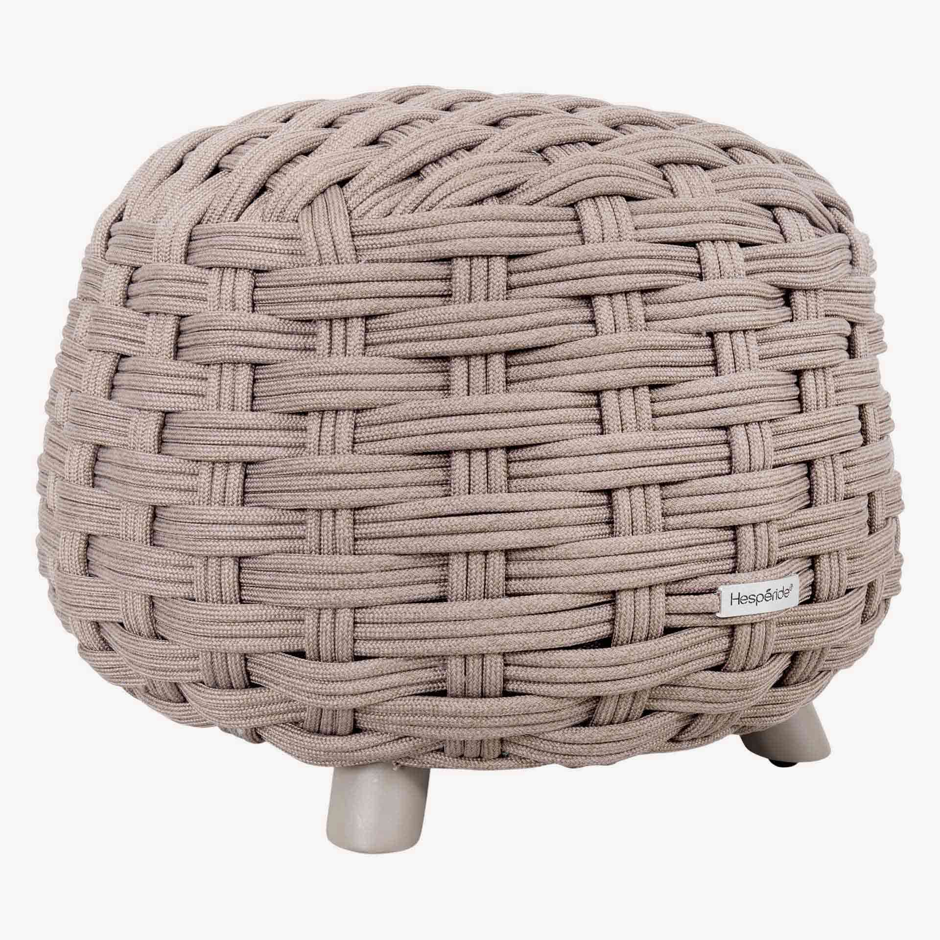 Puff de jard&iacute;n de aluminio caoba Obira &Oslash;49x38cm