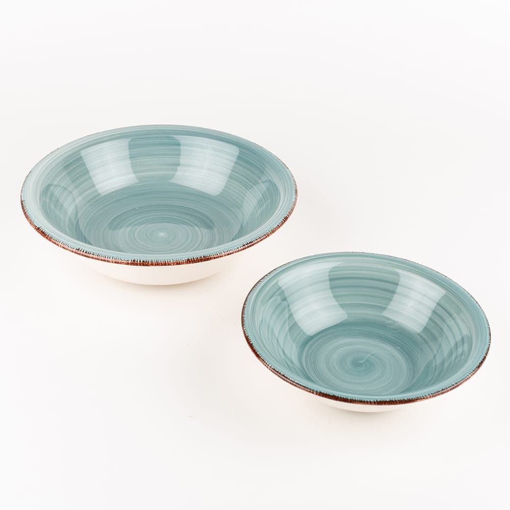 Ensaladera azul de gres Vita Ø23cm