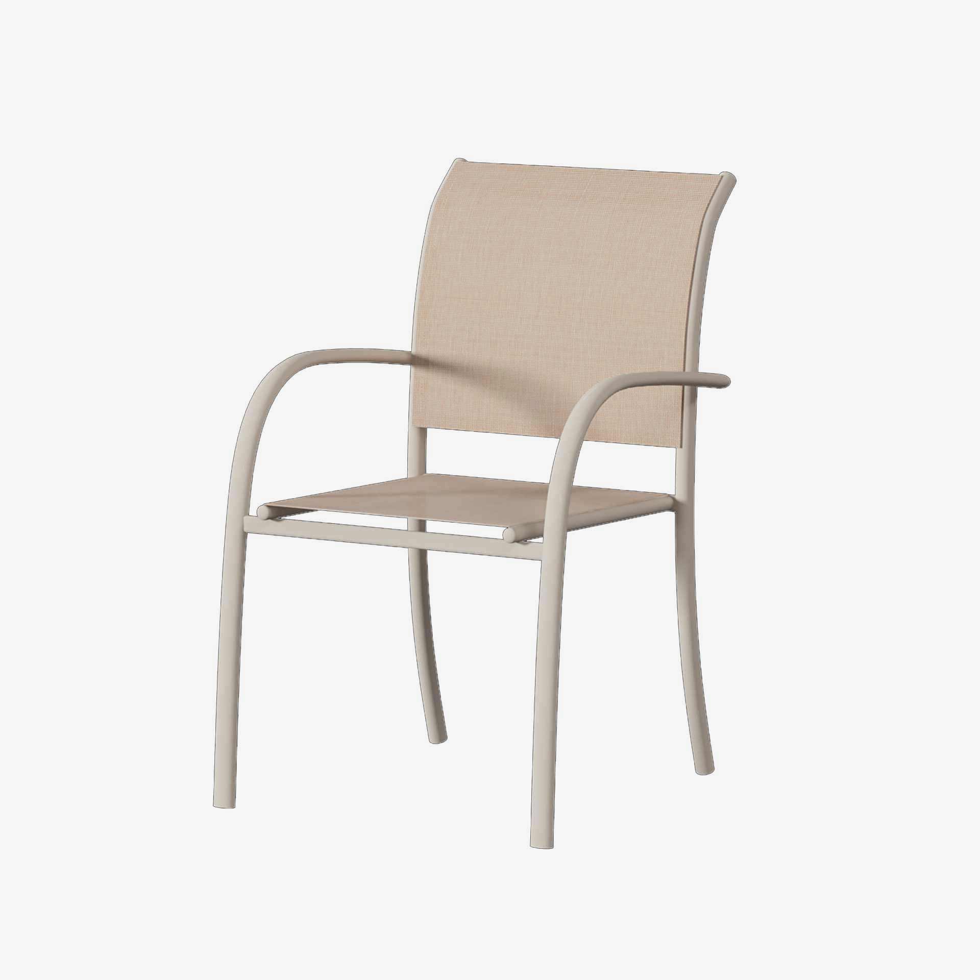 Silla de jard&iacute;n apilable de aluminio crema Piazor 56x65x88cm