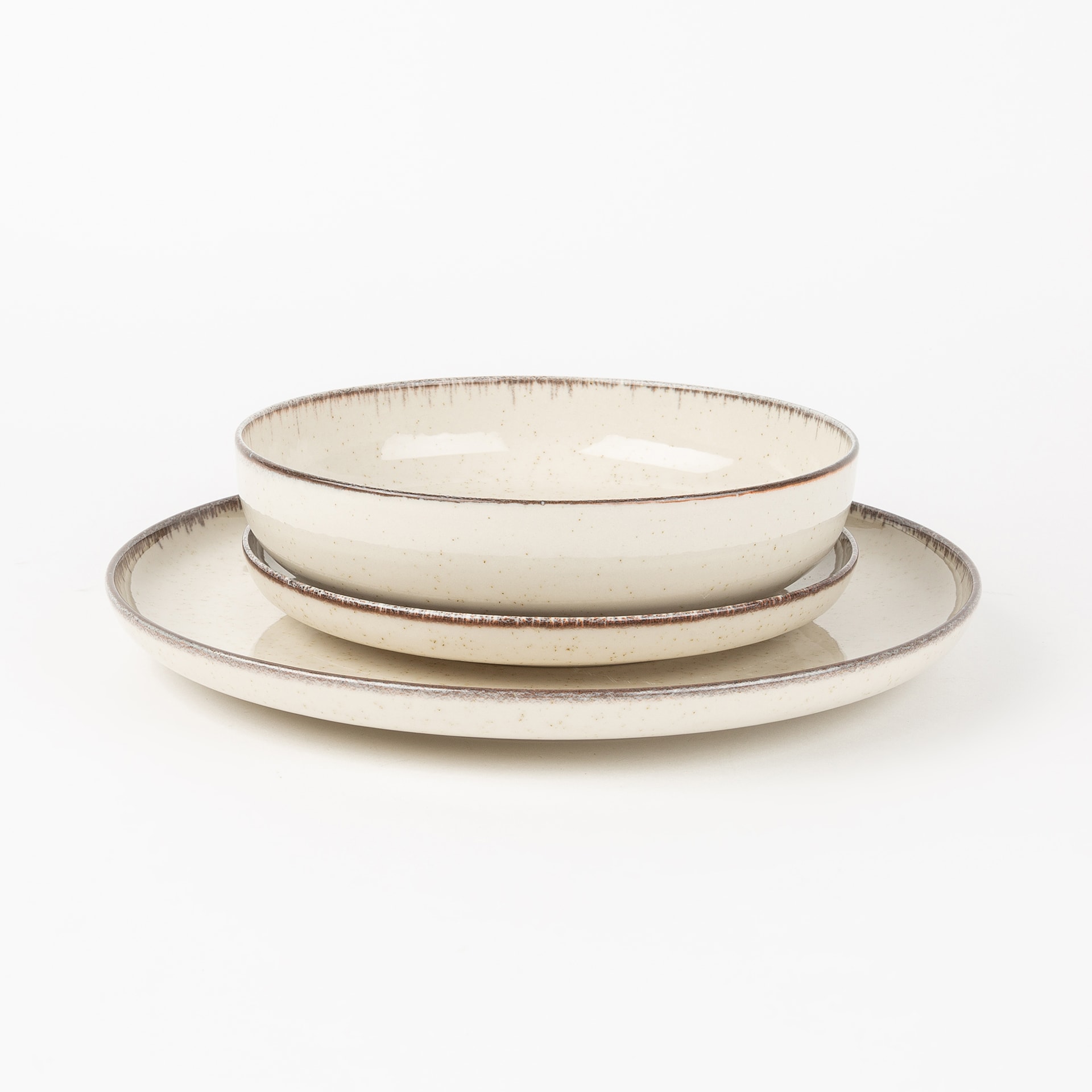 Vajilla de 12 piezas de porcelana marfil Olite